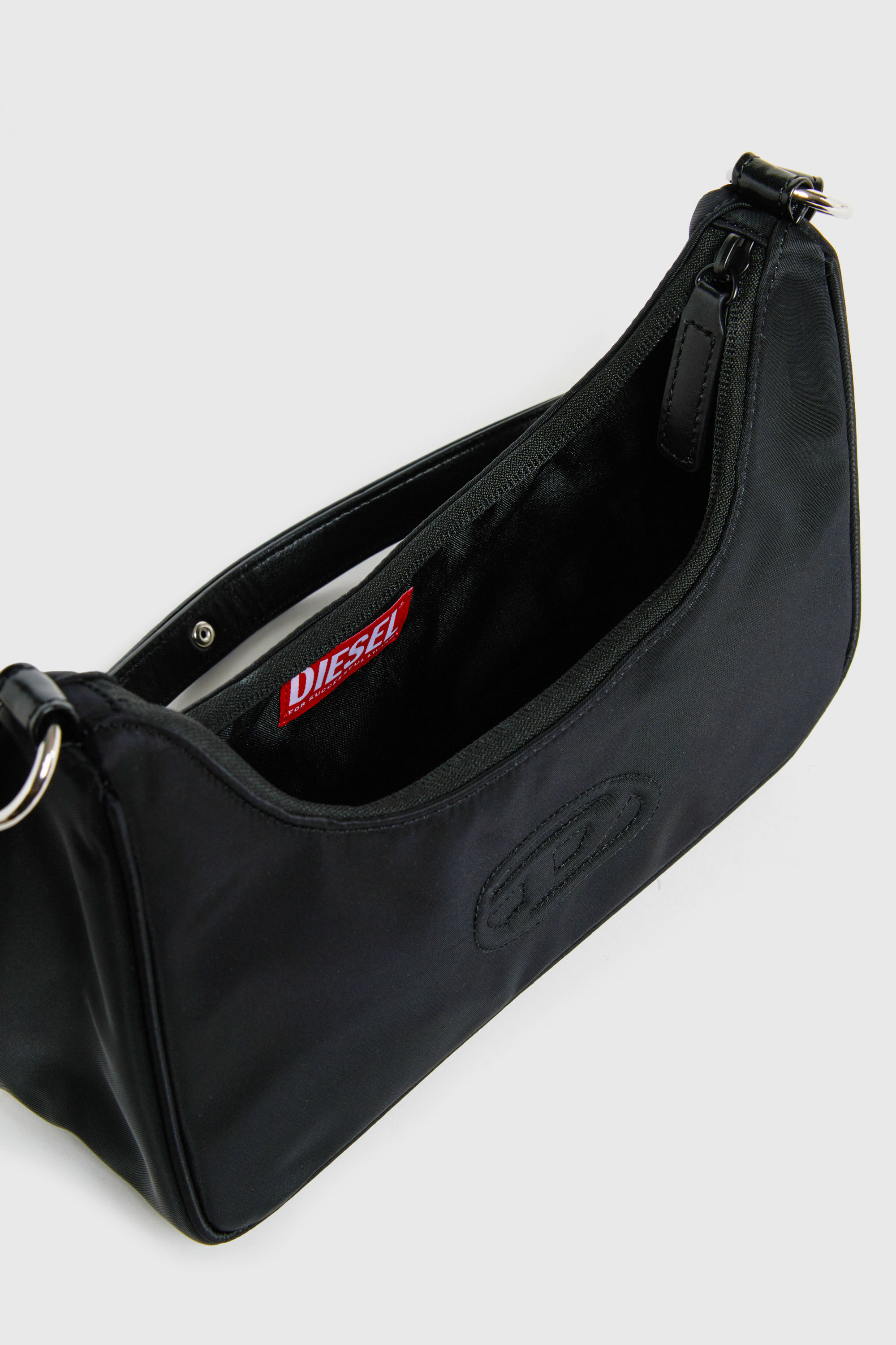 Diesel - WUNSY, Damen WUNSY - Nylon-Umh&auml;ngetasche mit Oval D Logo in Schwarz - 4