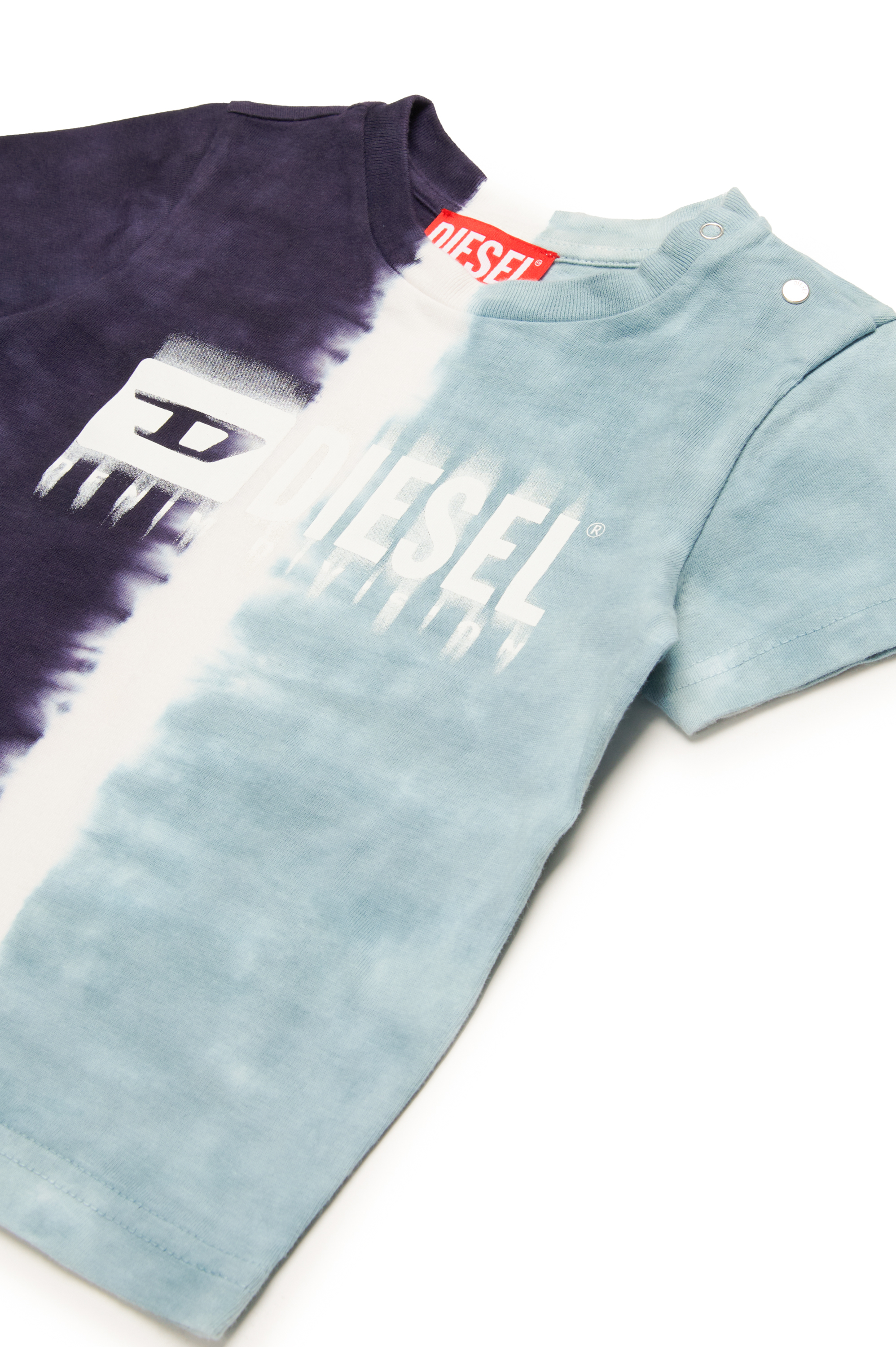 Diesel - TKITEB, Man's Dip-dye T-shirt with dégradé logo in Blue - 3