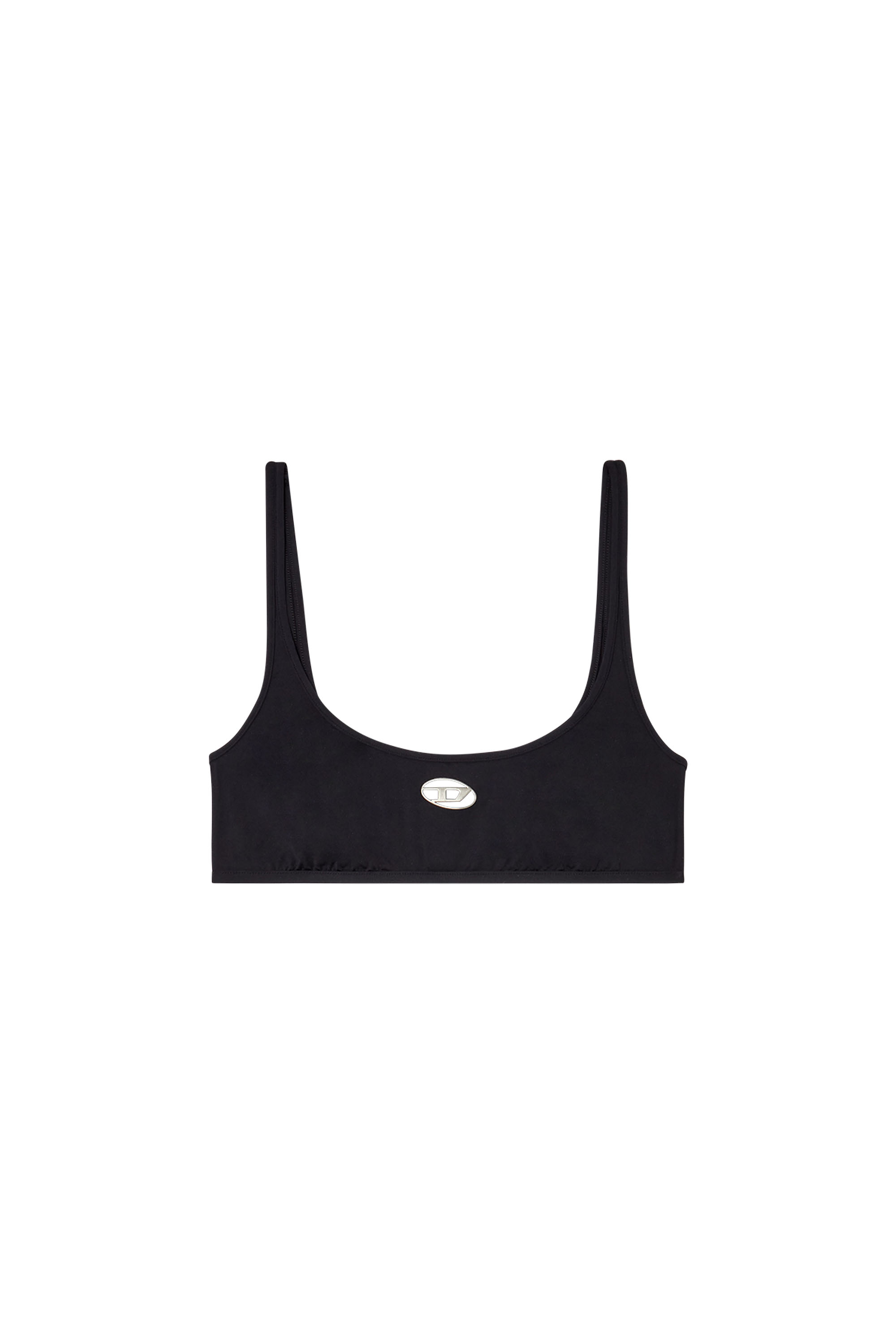 Diesel - KELSI-UTLT, Damen Bralette aus Mikrofaser mit ausgeschnittenem Logo in Schwarz - 2