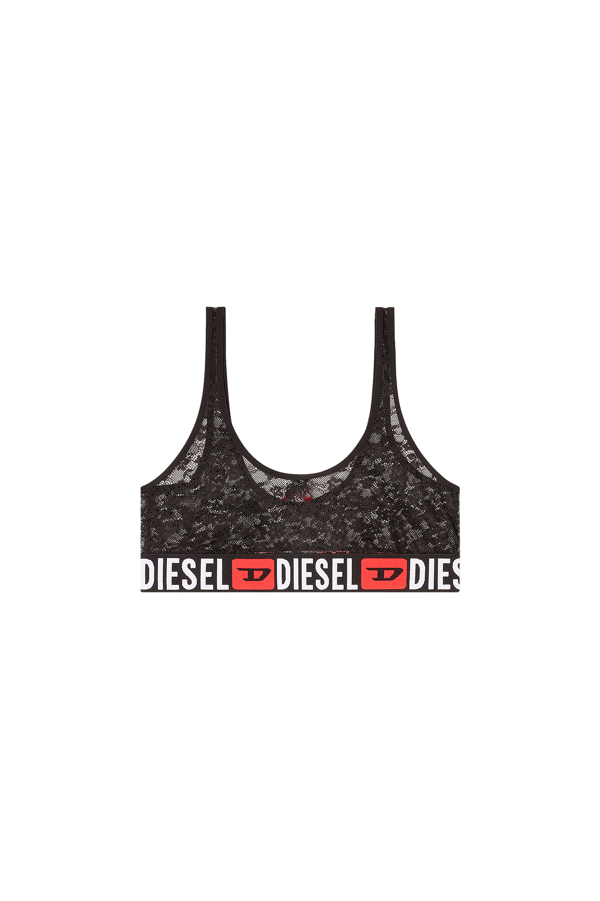 Diesel - UFSB-ORIBA, Damen Spitzen-Bralette mit Diesel-Logo-Gummibund in Schwarz - 2