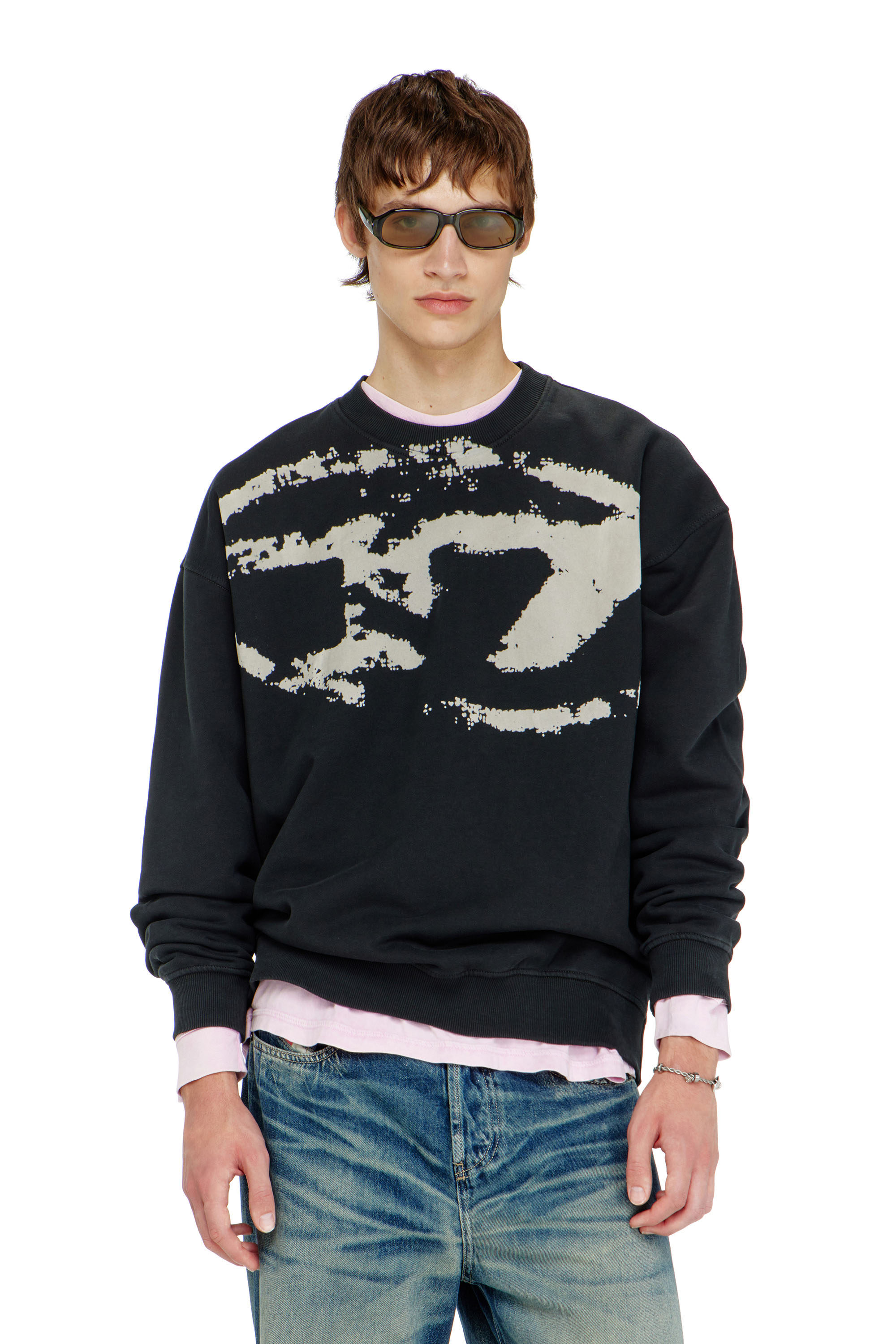 Diesel - S-BOXT-N5, Herren Baumwoll-Sweatshirt mit geflocktem Oval D in null - 3