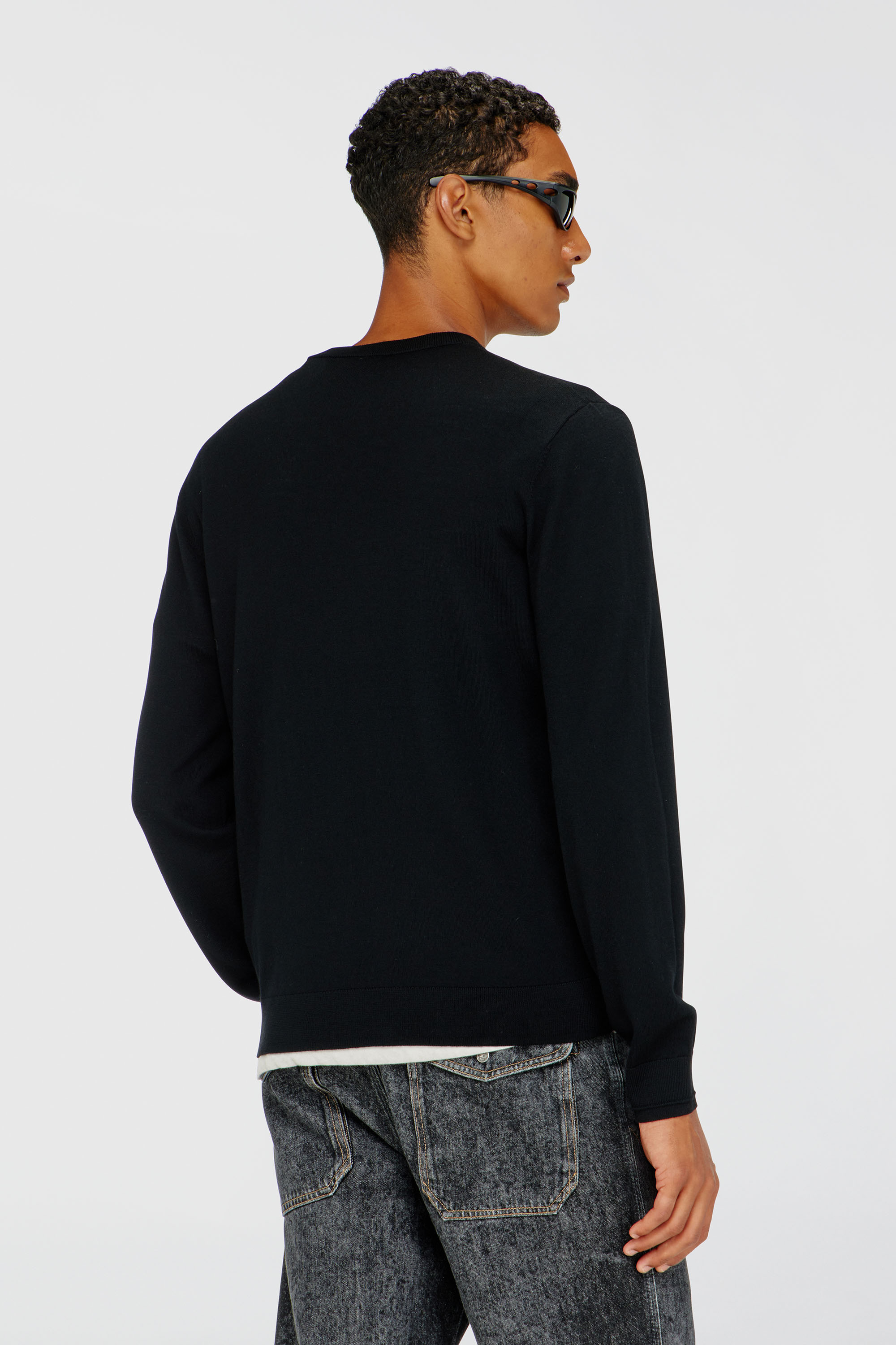 Diesel - K-VALIAM, Herren Pullover aus Wolle mit Cut-out-Logo in Schwarz - 4