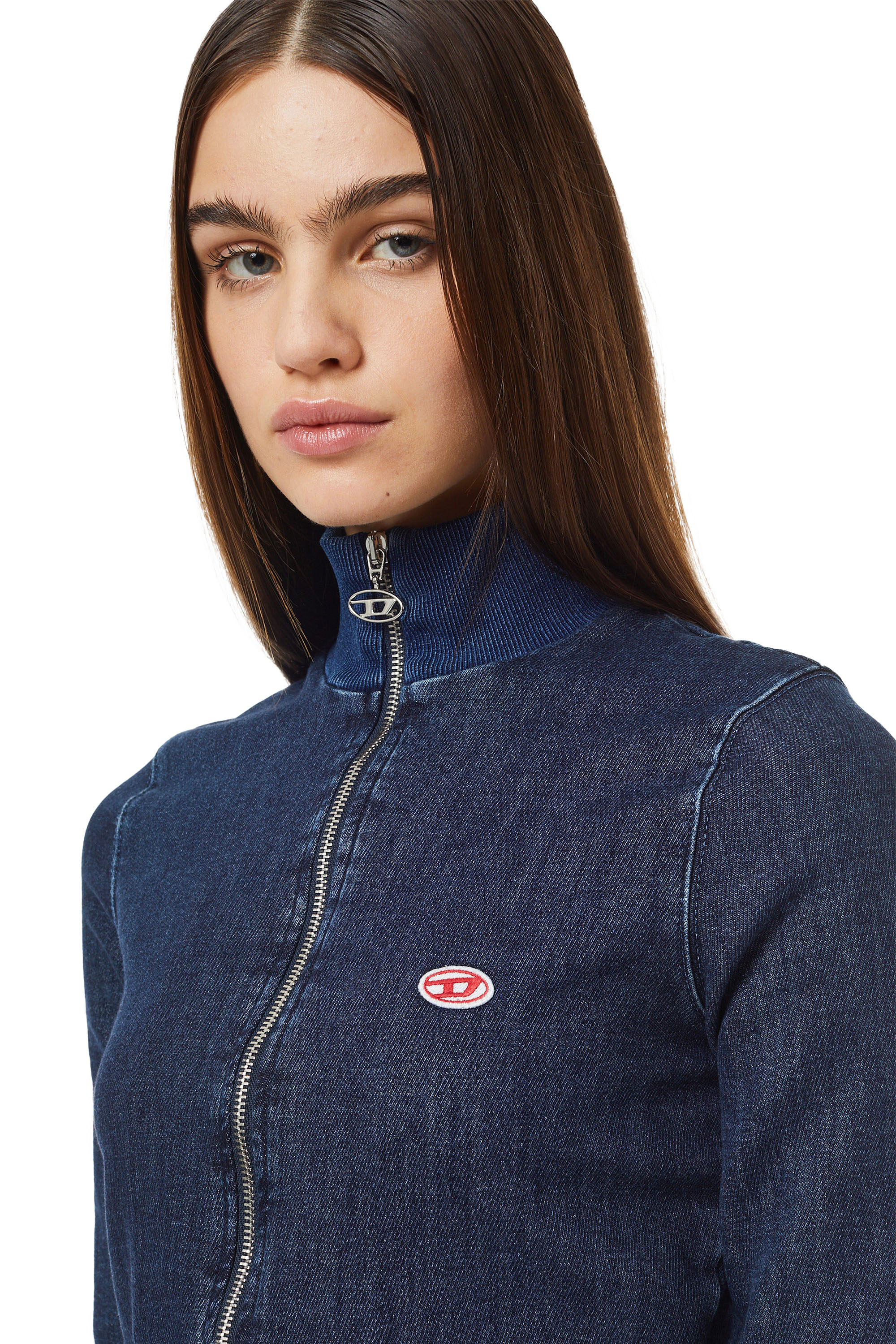 Diesel - D-EMY TRACK DENIM SWEATSHIRT, Dunkelblau - Image 5