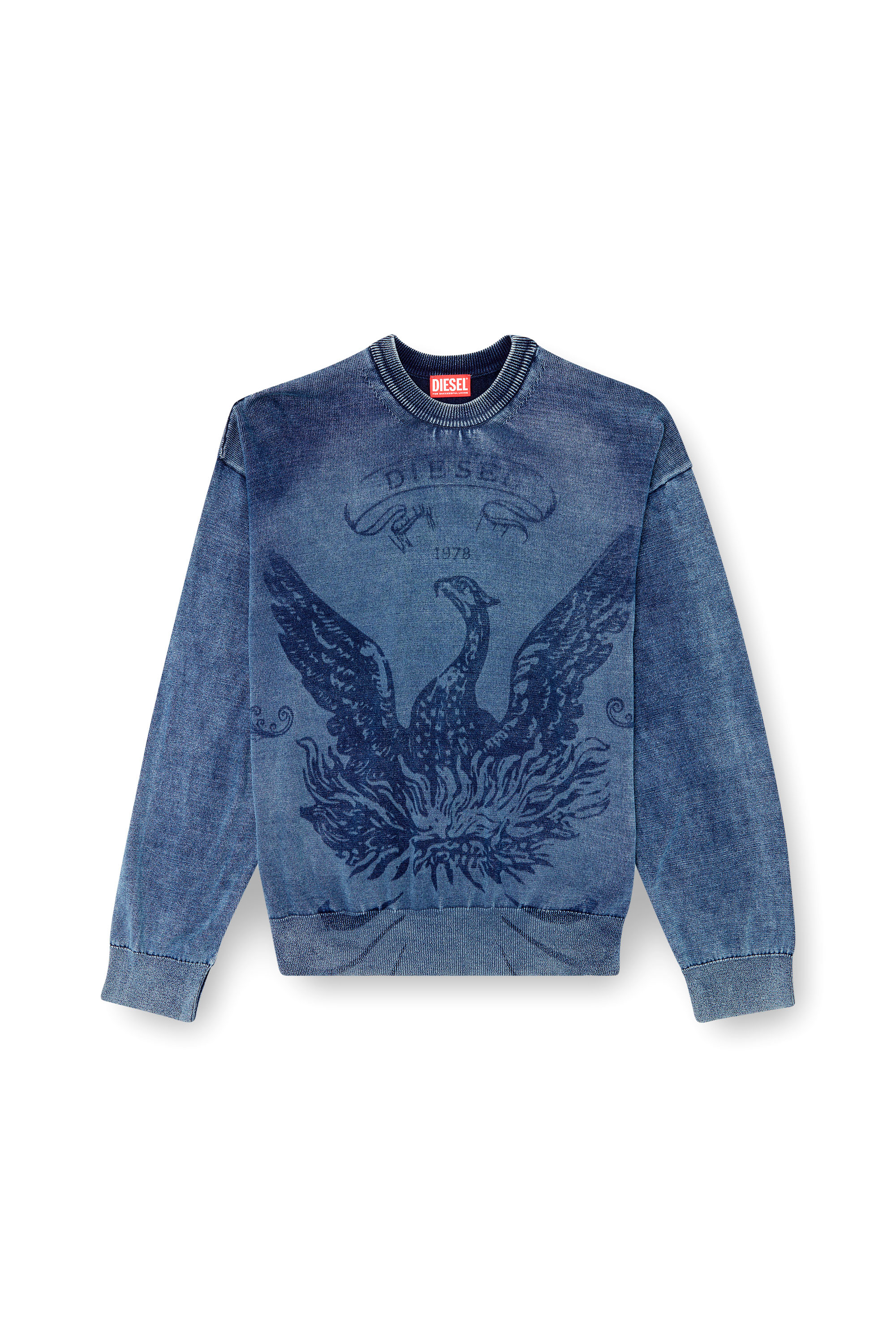 Diesel - K-FENICOL, Herren Indigo-Pullover mit Phoenix-Logo in Blau - 2