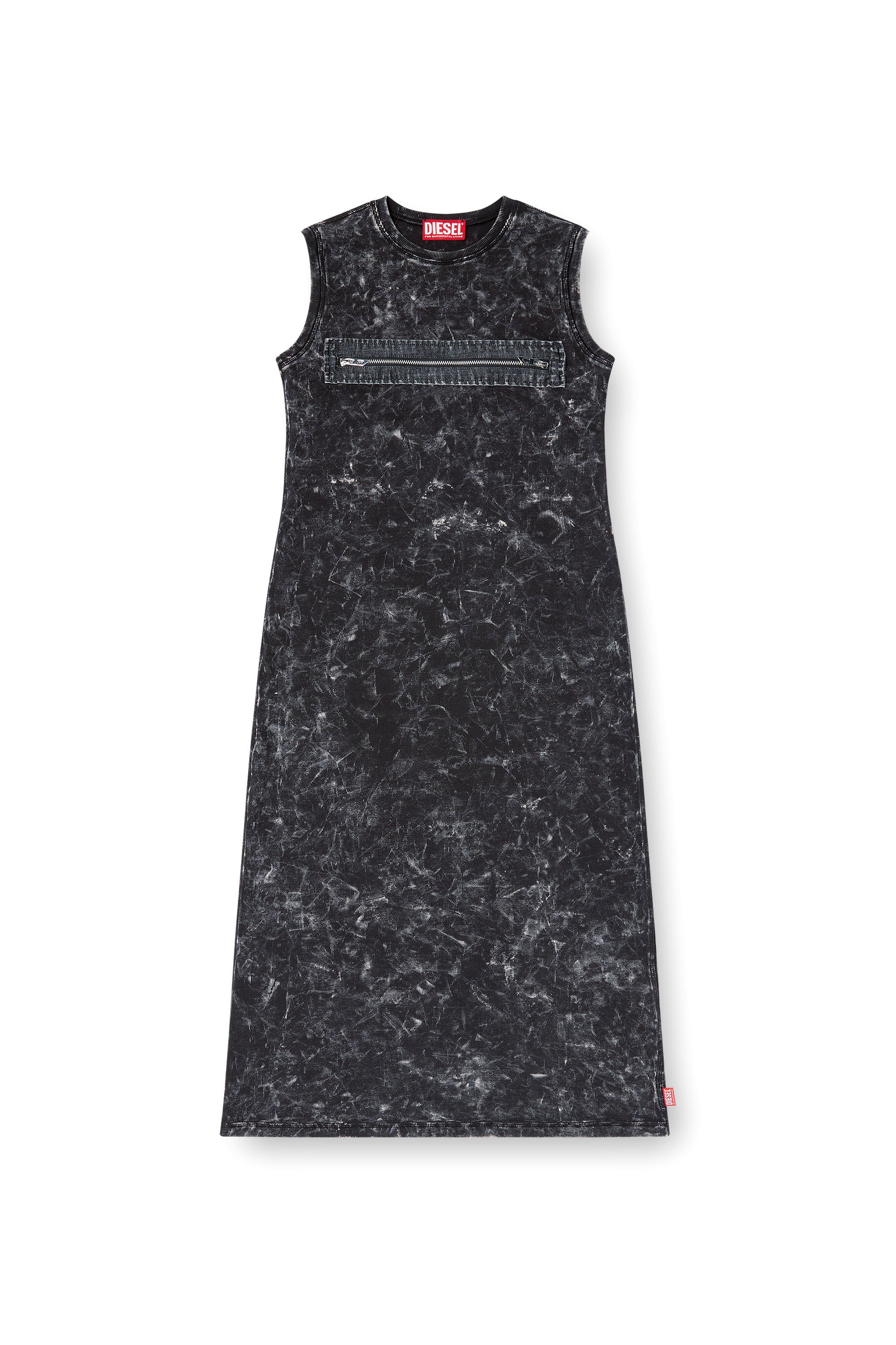 Diesel - D-PRA, Woman's Sleeveless dress with zip detail in Black - 3