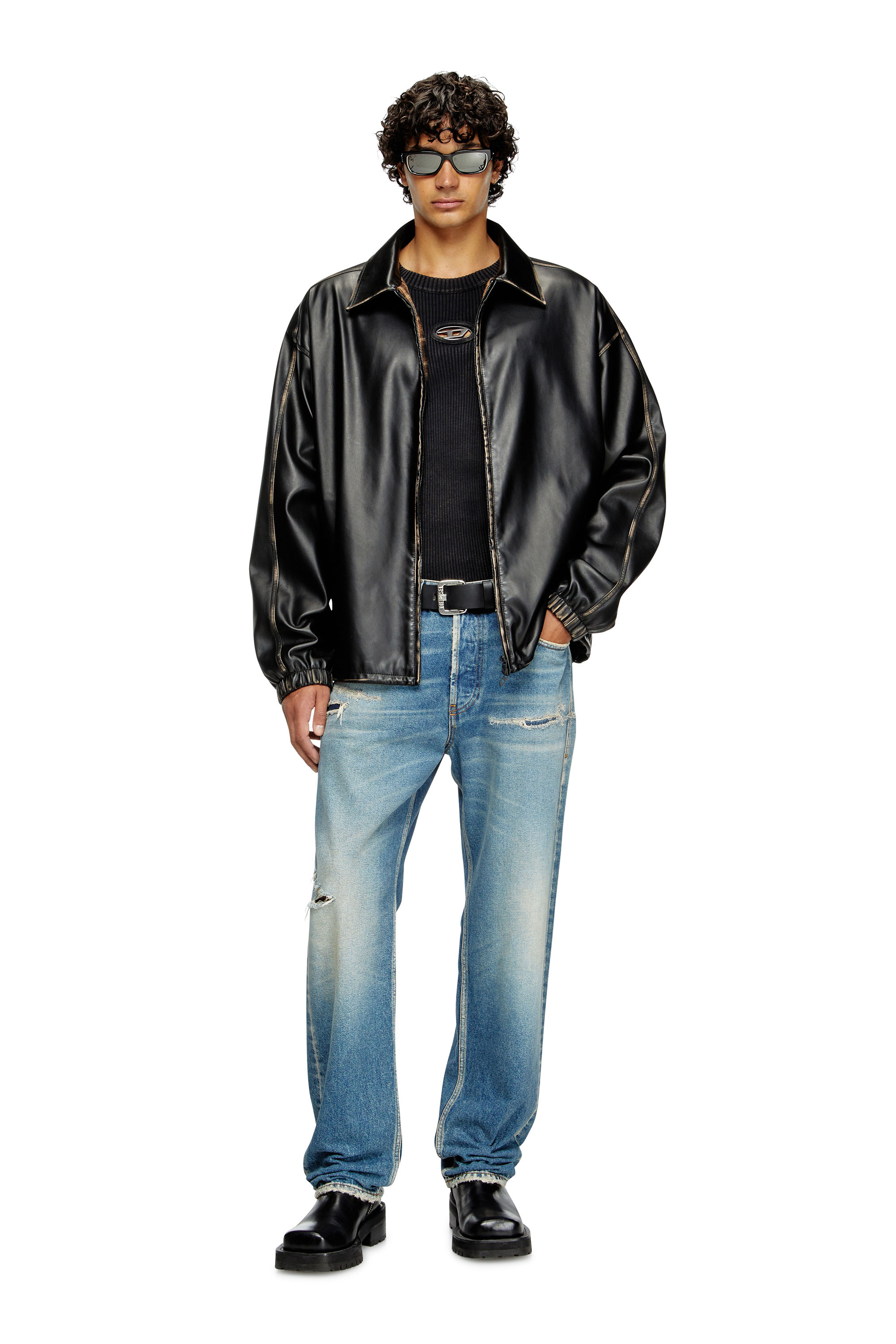 Diesel - K-DARIN-D, Herren Vielgetragener Pullover mit Cutout-Logo in Schwarz - 1