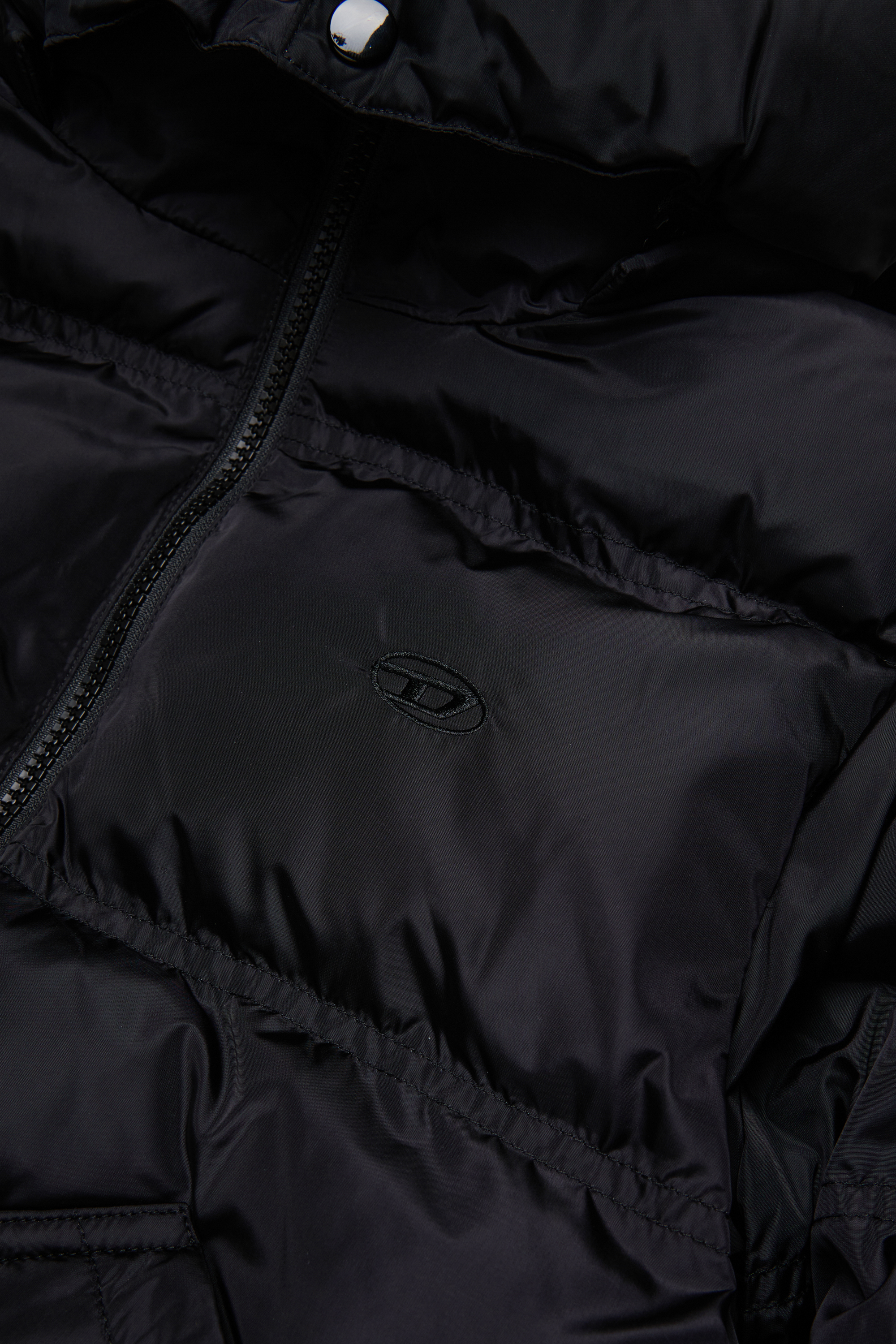 Diesel - JRIVON, Unisex's Hooded puffer jacket with oversized pockets in Black - 4