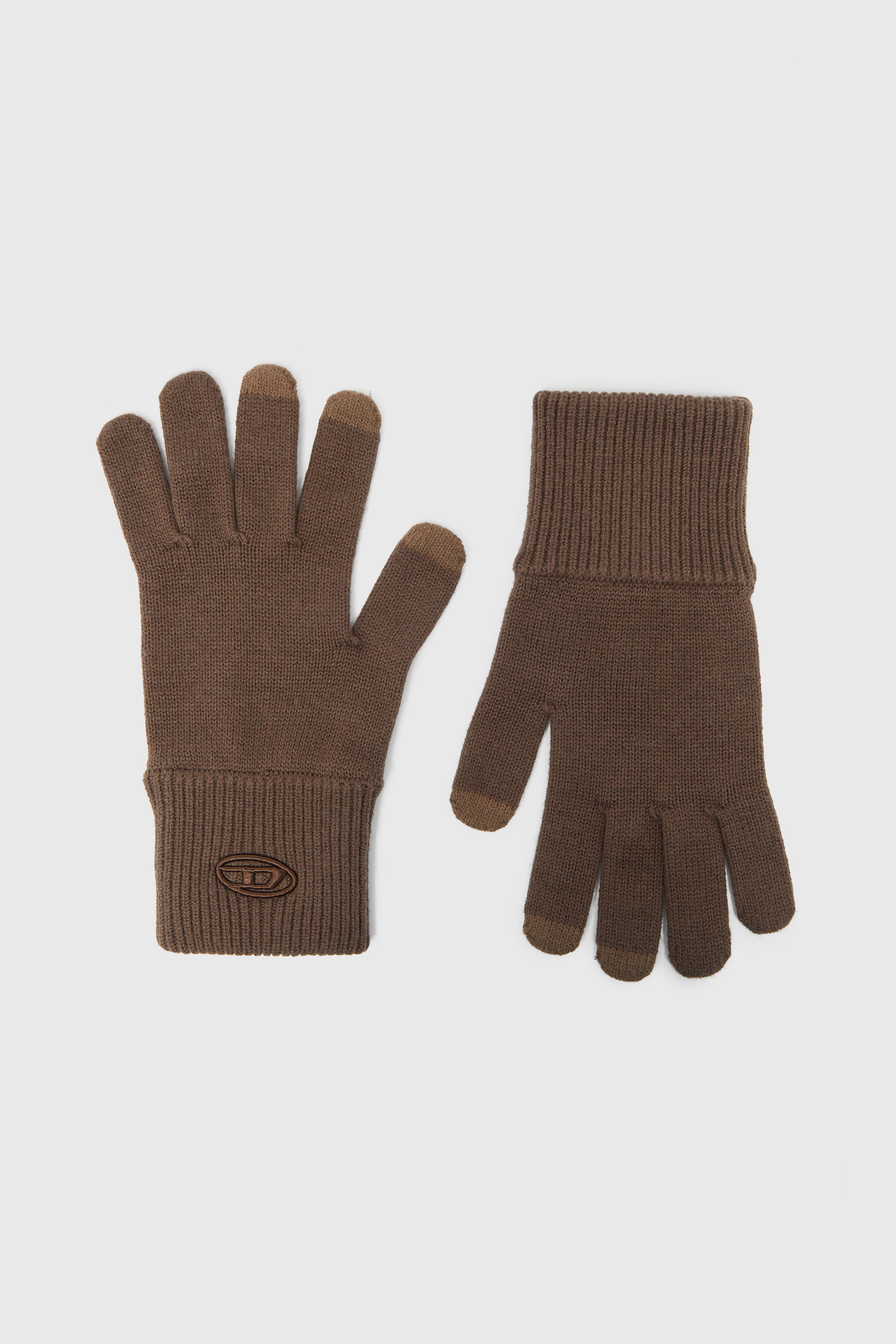 Wollmischung Handschuhe mit eingesticktem Logo