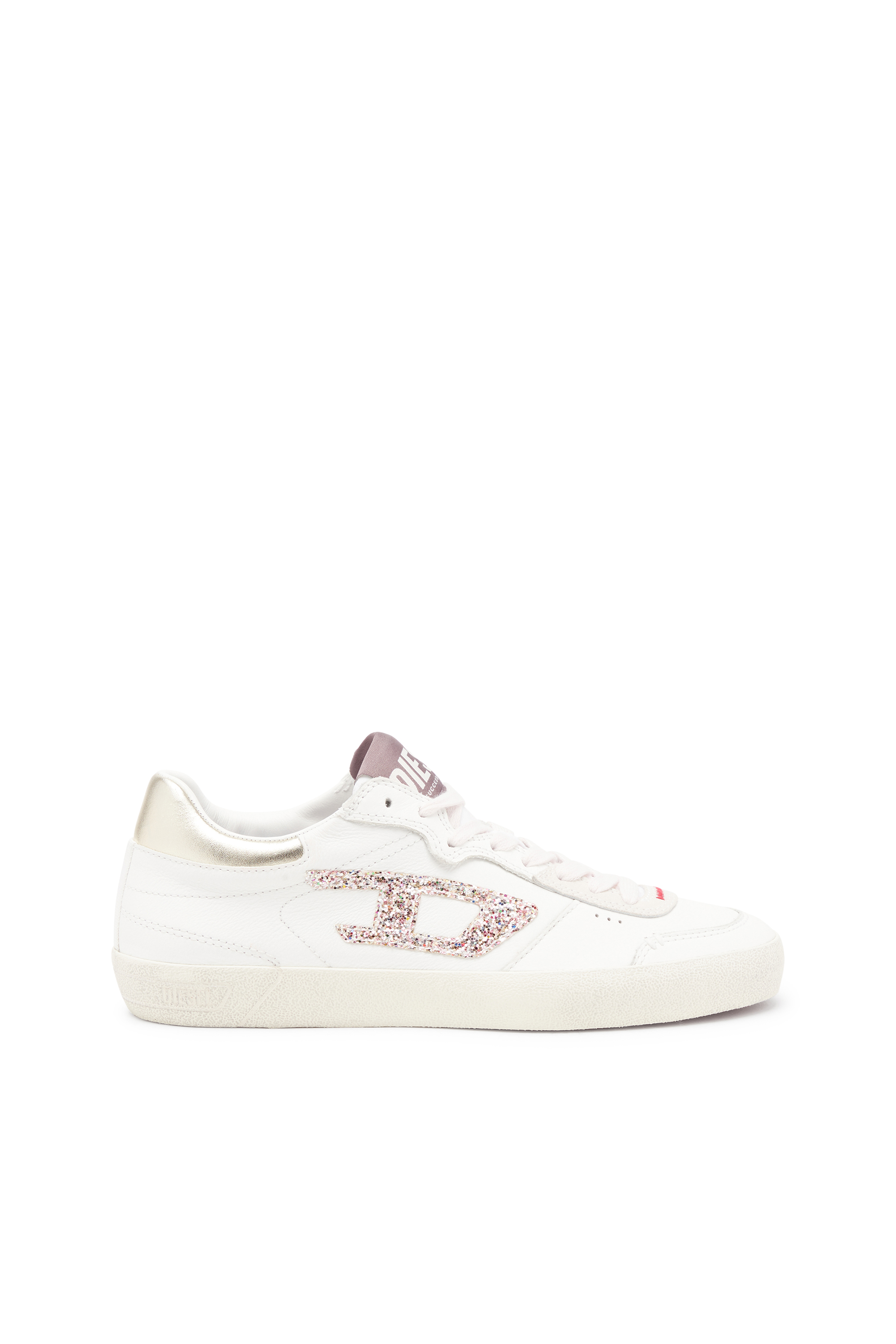 Diesel - S-LEROJI LOW W, Damen S-Leroji-Sneakers aus Leder mit Glitter-Logo in Weiss/Rosa - 1