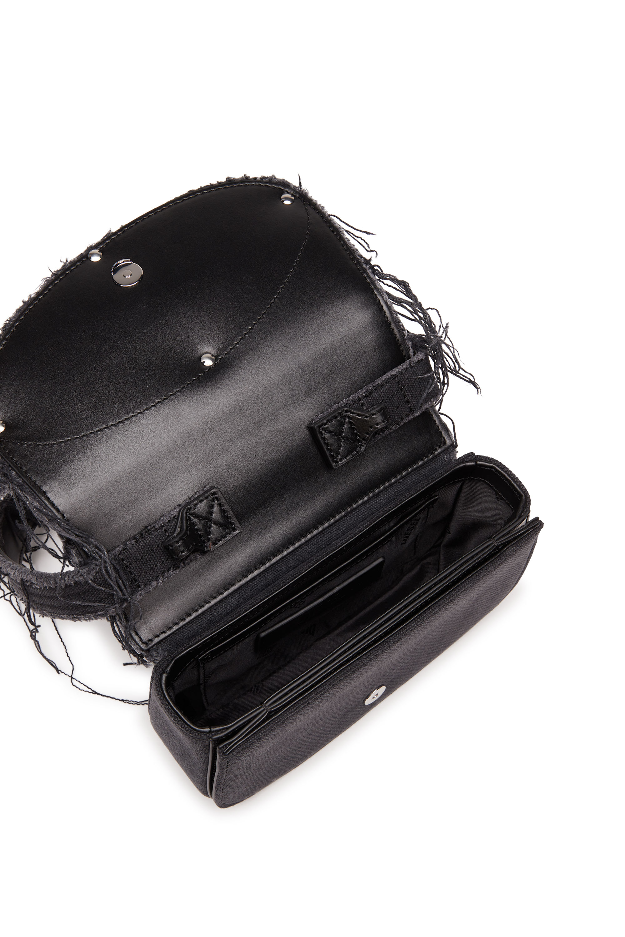 Diesel - 1DR, Damen 1DR-Ikonische Schultertasche aus Canvas und Leder in Schwarz - 4