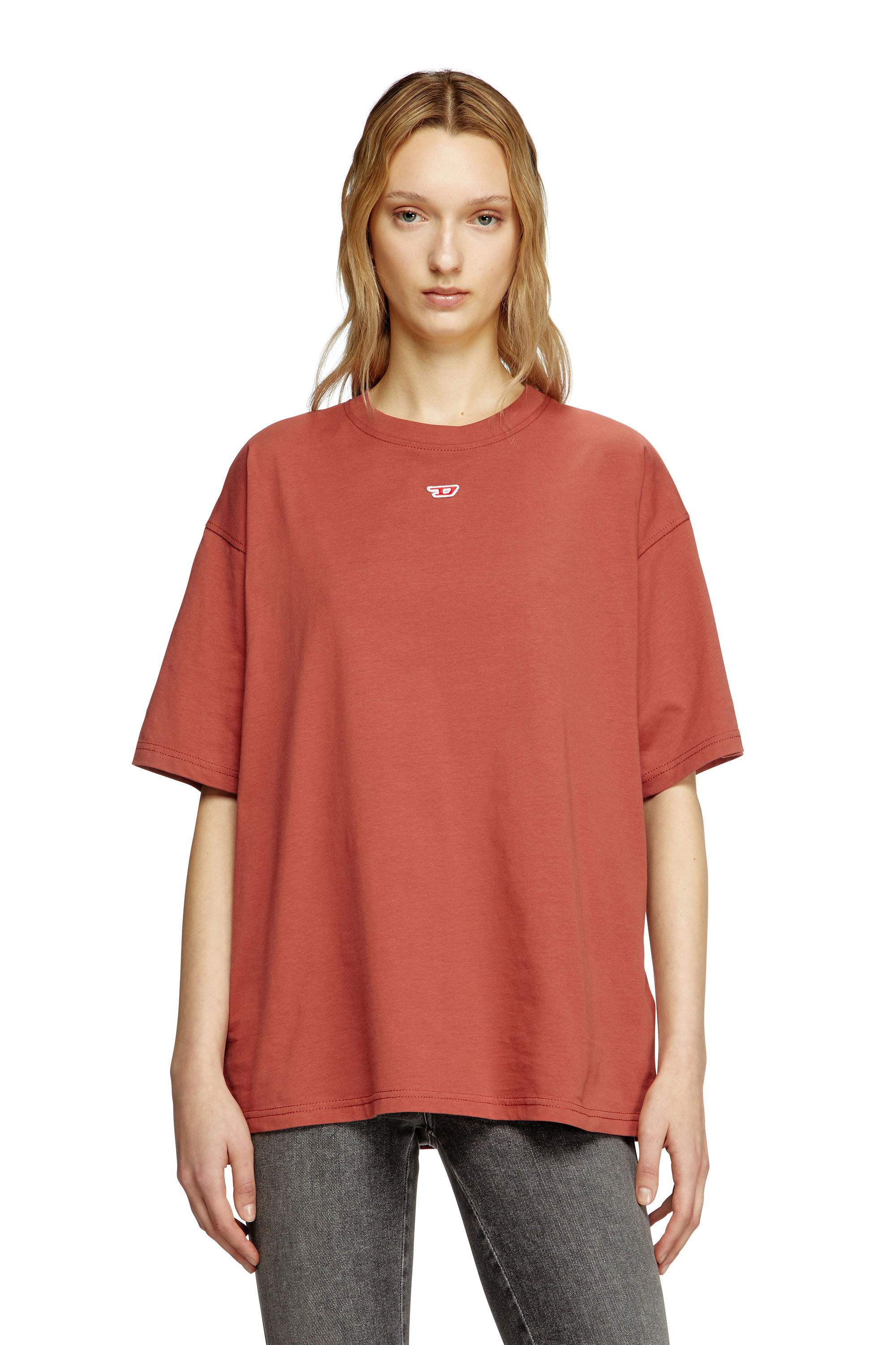 Diesel - T-BOXT-D, Unisex T-Shirt mit gesticktem D-Patch in Rot - 1