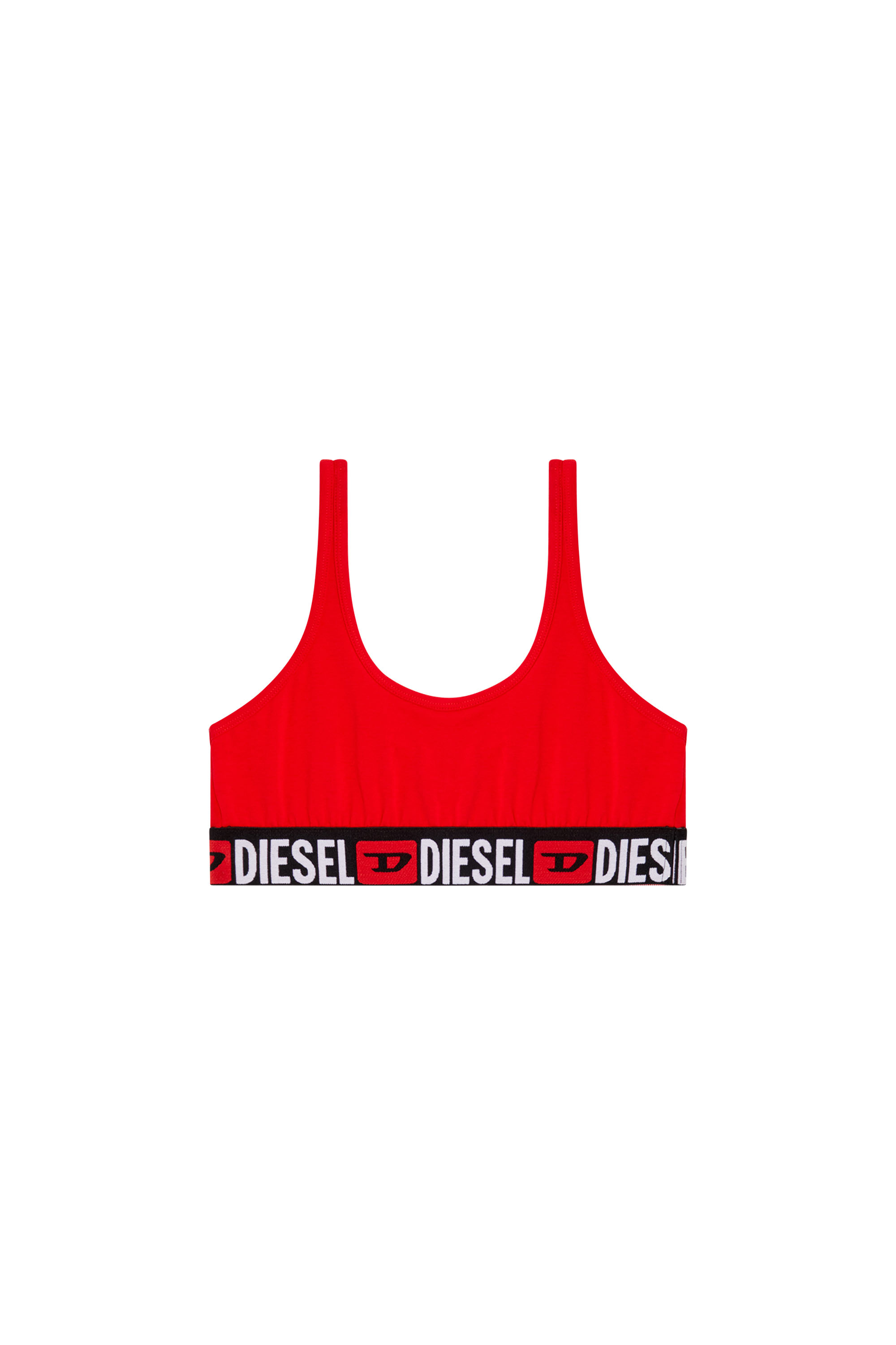 Diesel - UFSB-ORIBA, Woman's Bralette with logo band in Red - 2