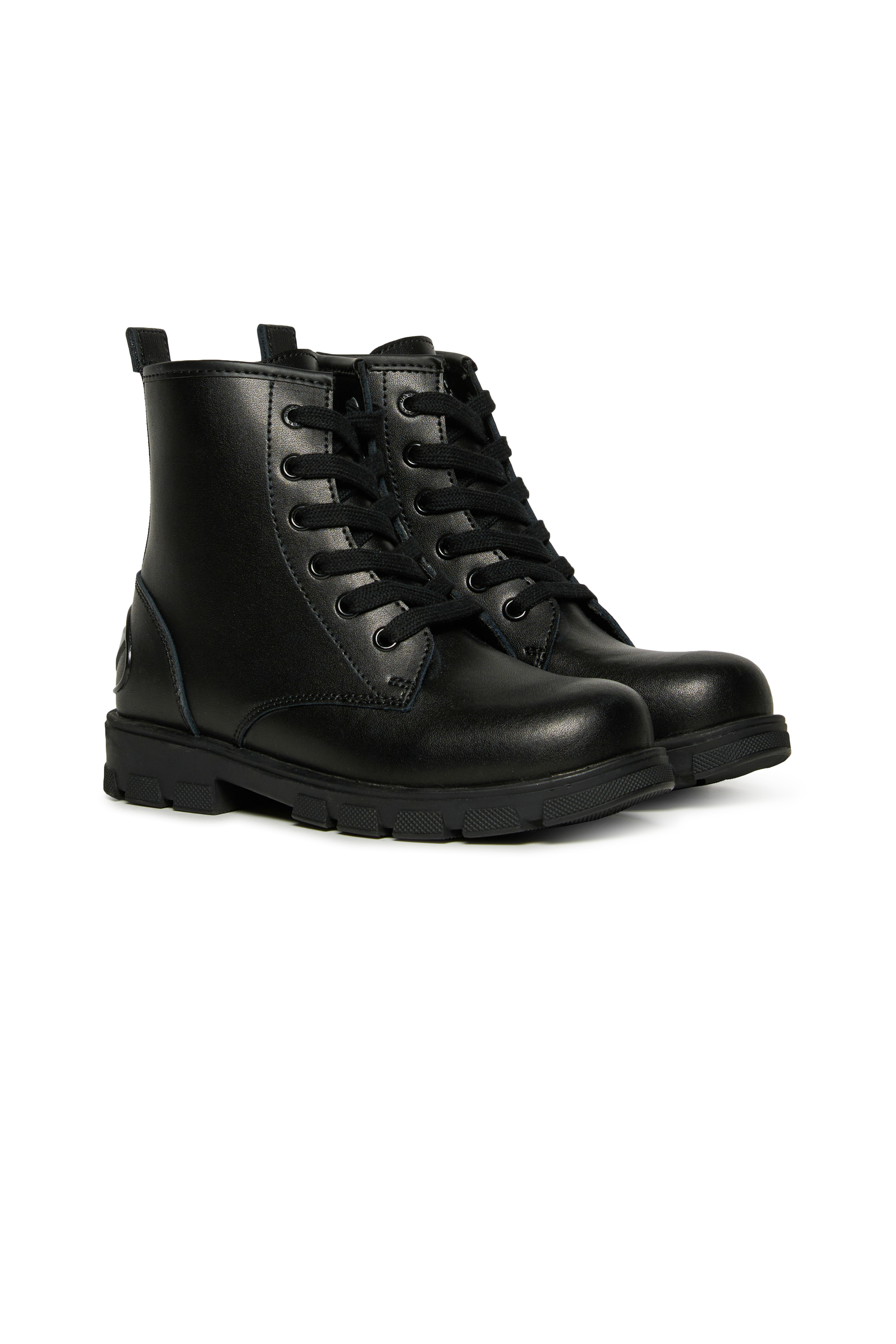 Diesel - D-HAMMER AK LACE, Unisex D-Hammer Lederstiefel mit seitlichem Reißverschluss in Schwarz - 2