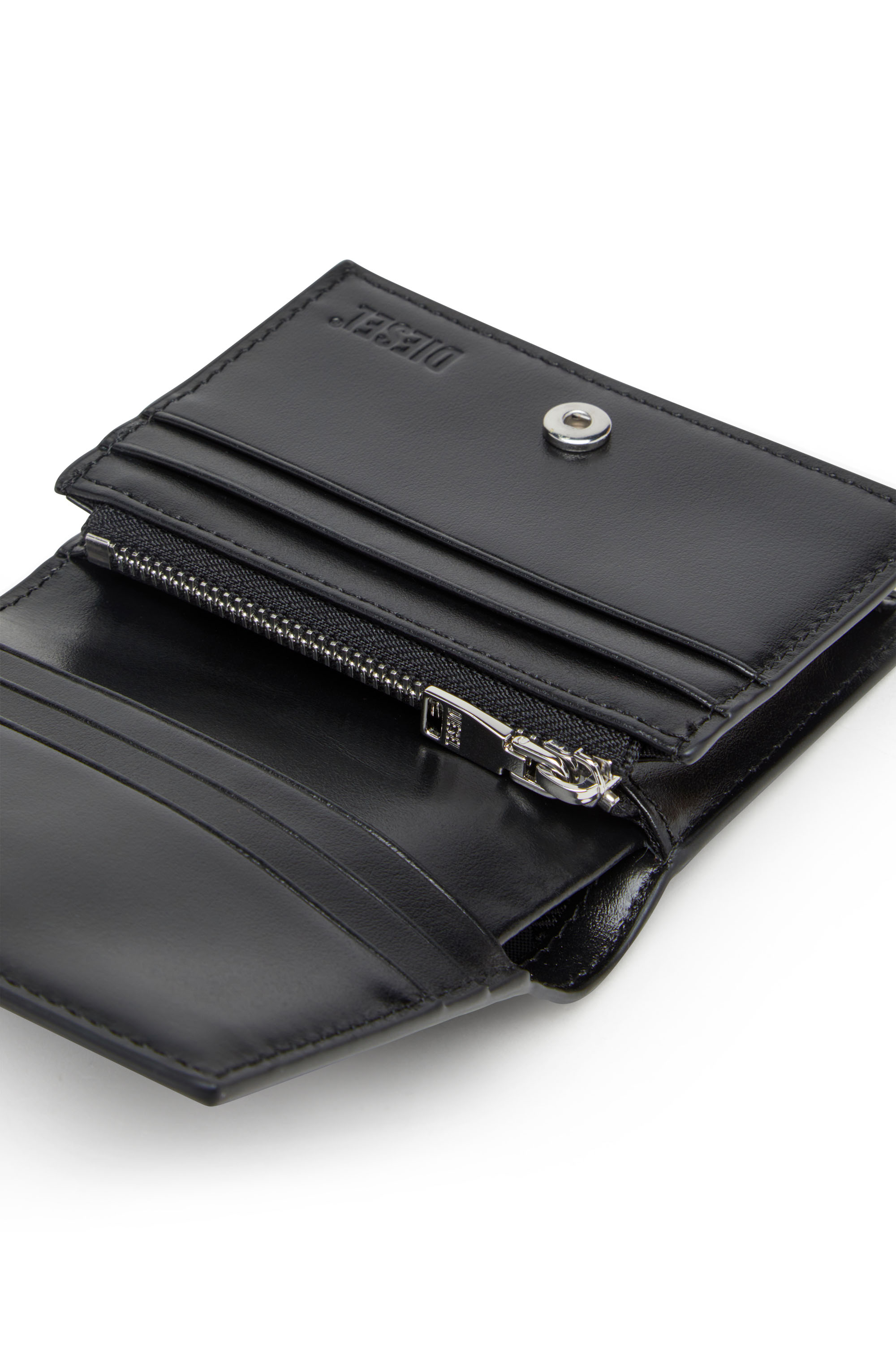 Diesel - PLAY BI FOLD III, Damen Portemonnaie aus glänzendem PU in Schwarz - 4