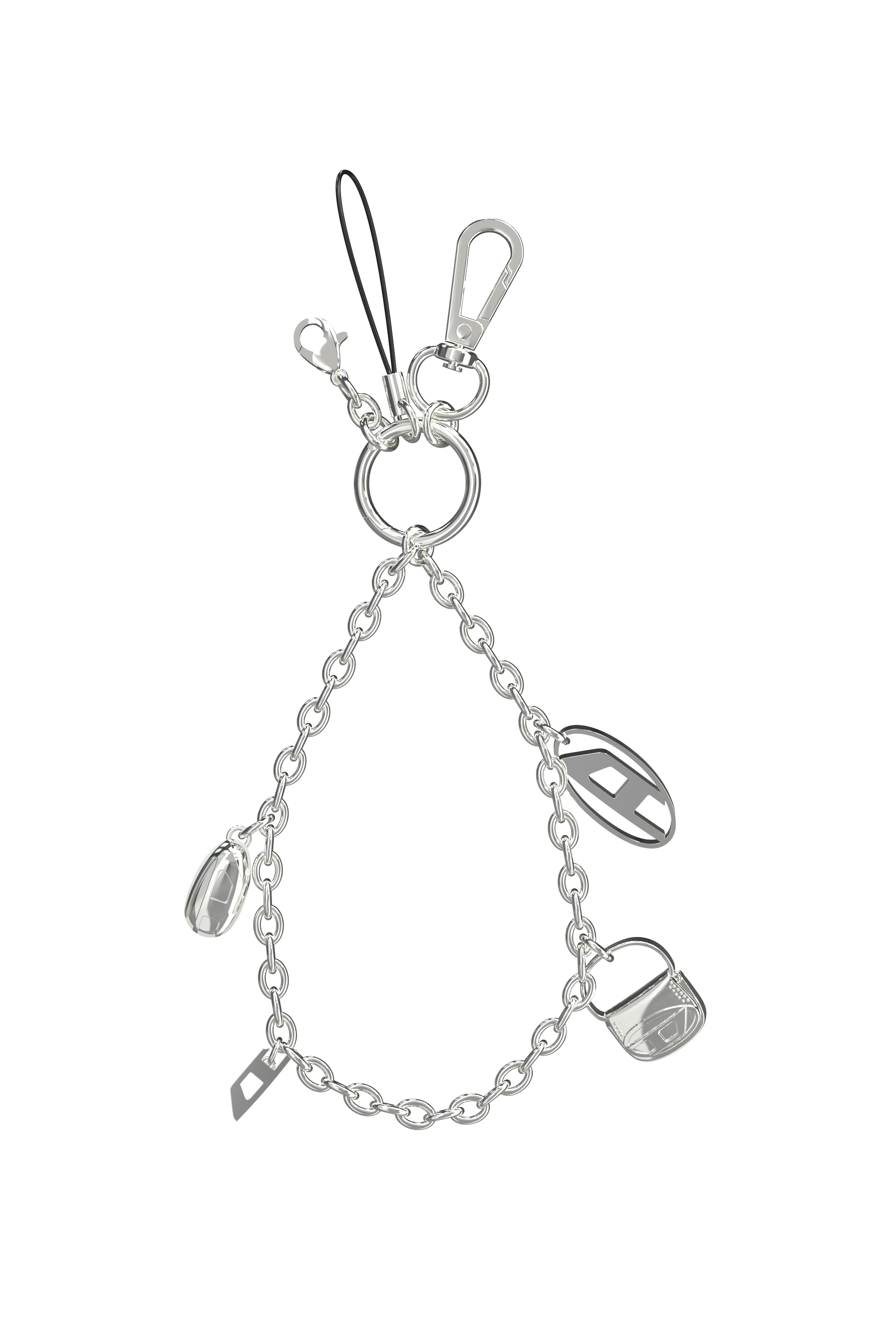 Diesel - 60456  PHONE CHARM, Unisex Telefonanhänger & Anhängerhalter & Staubschutzkappe in Silber - 1