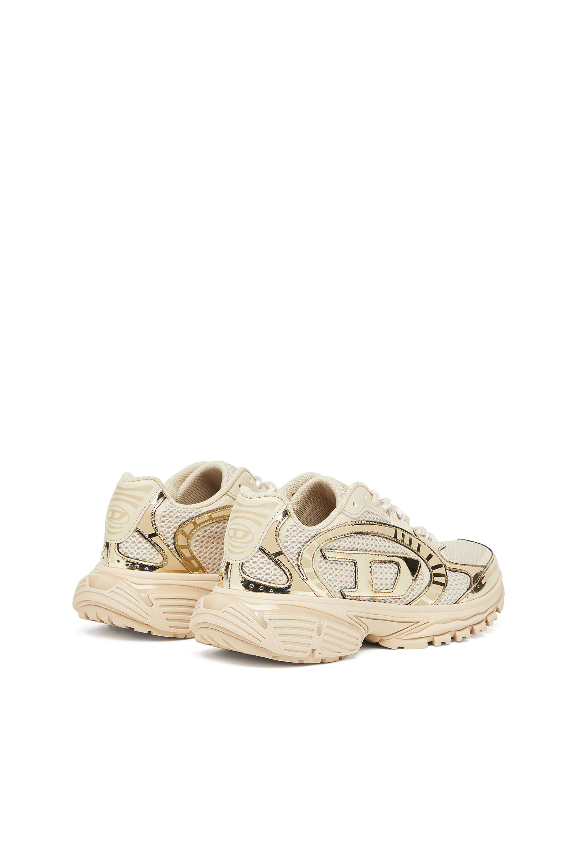 Diesel - S-PRO-V-DENSE LOW W, Damen S-Pro-V-Dense-Sneakers aus Metallic-Mesh mit Oval D-Logo in Beige - 3