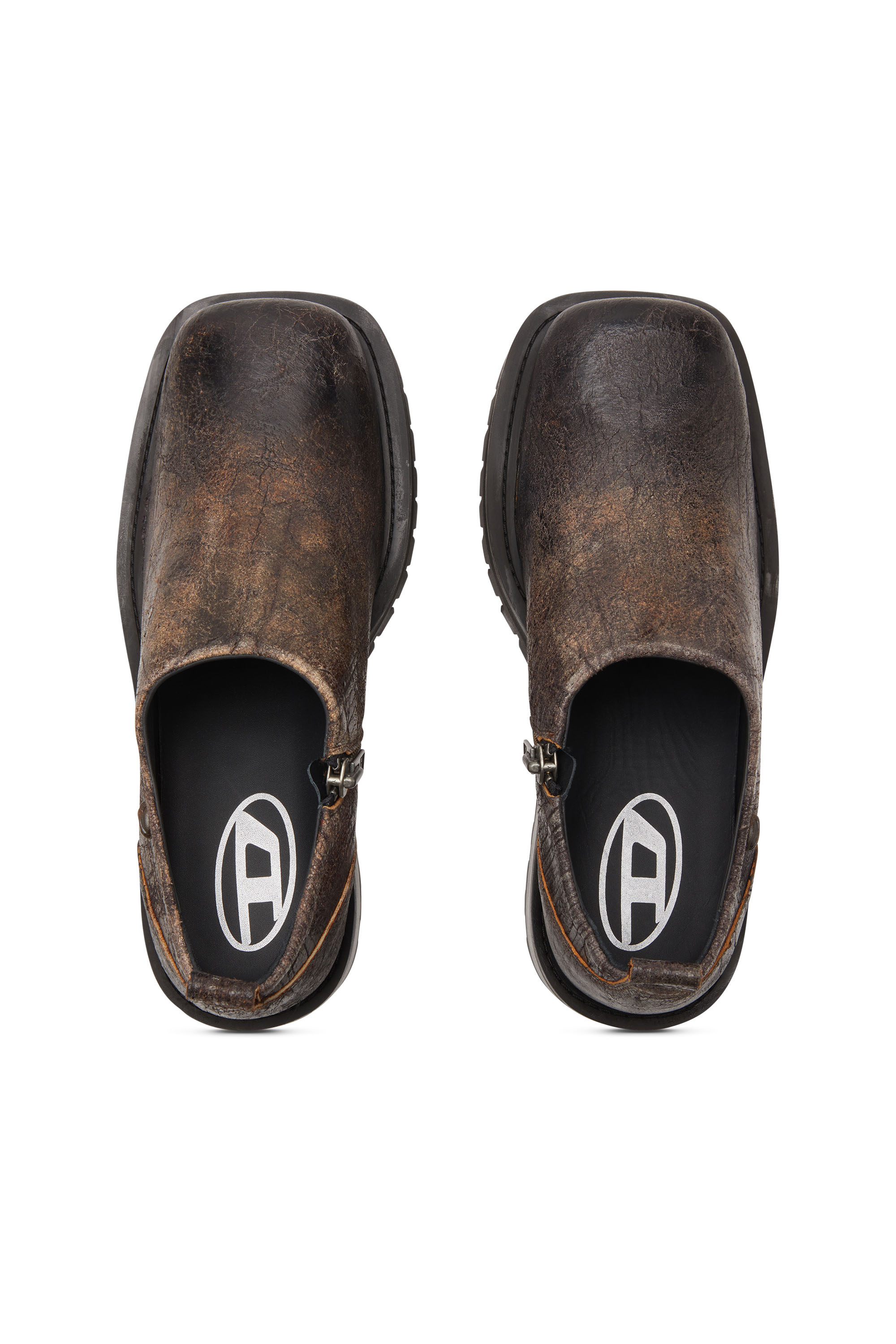 D-TEXAN CLOG, Braun Diesel - D-TEXAN CLOG, Herren D-Texan-Schuhe mit Reißverschluss aus Wildleder in vielgetragener gerissener Optik in Braun - 5