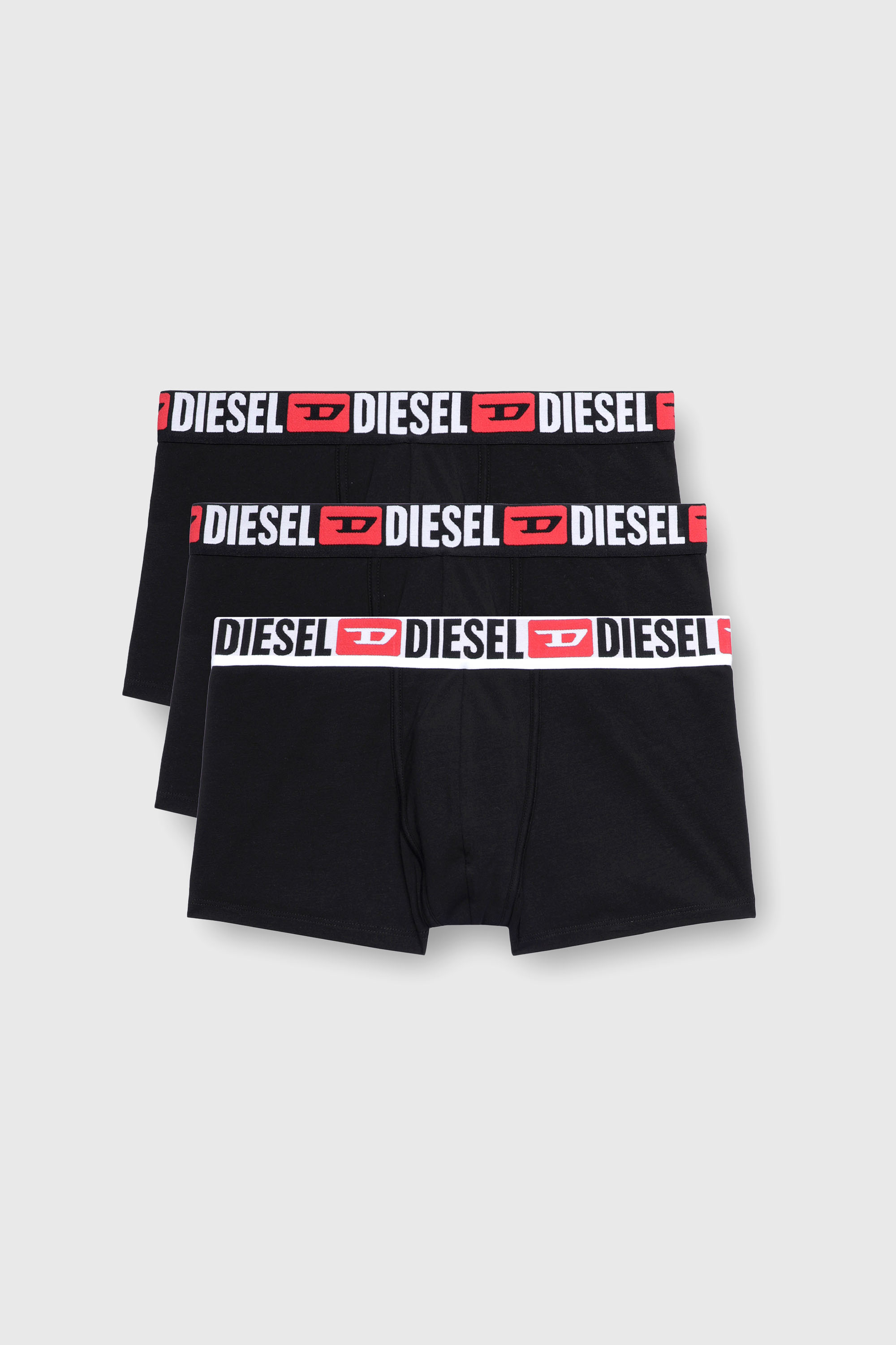Diesel - UMBX-DAMIENTHREEPACK, Man's Three-pack of all-over logo waist boxers in Black - 1