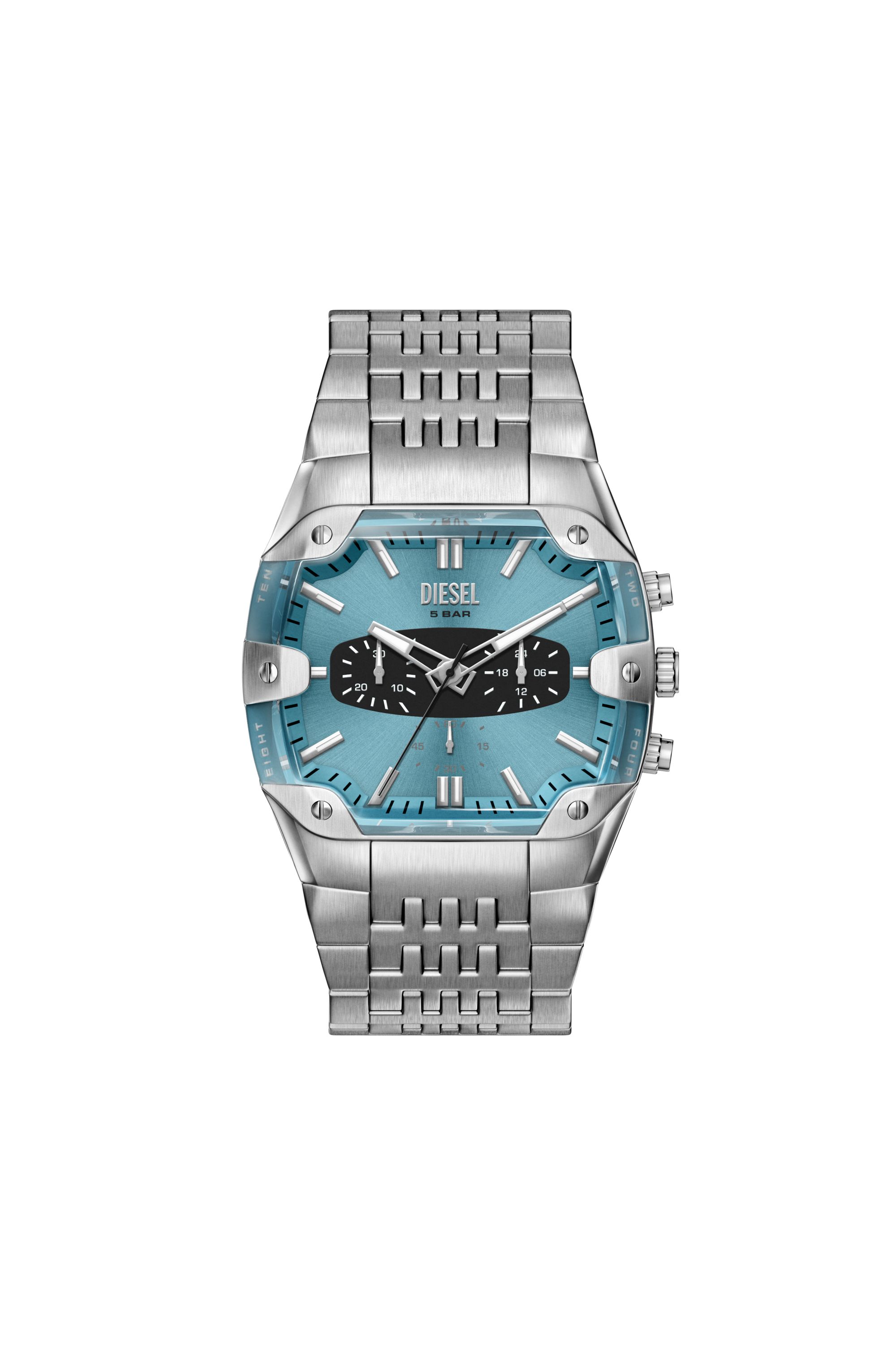 Diesel - DZ4725 WATCH, Herren Spiked Cushion Uhr aus Edelstahl in Silber - 1