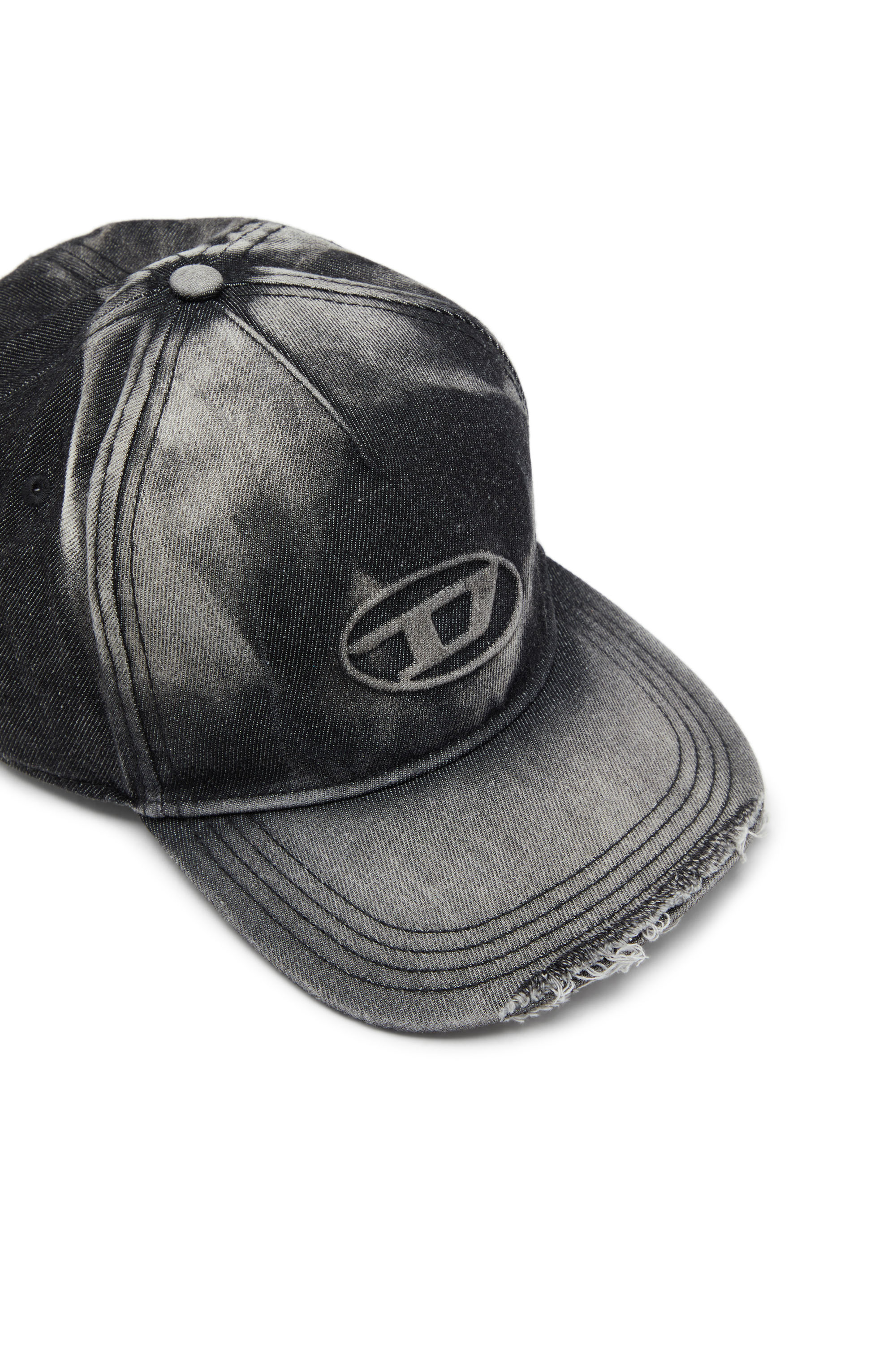 Diesel - C-SEYMON-BLACK, Herren Basecap aus Destroyed-Denim in Schwarz - 3