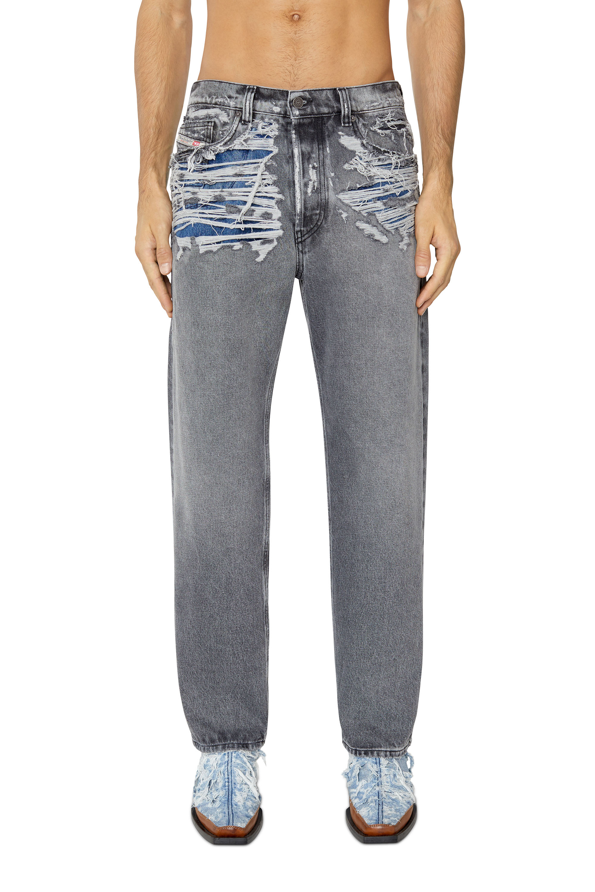 Diesel - 2010 D-Macs 007J4 Straight Jeans, Schwarz/Dunkelgrau - Image 1