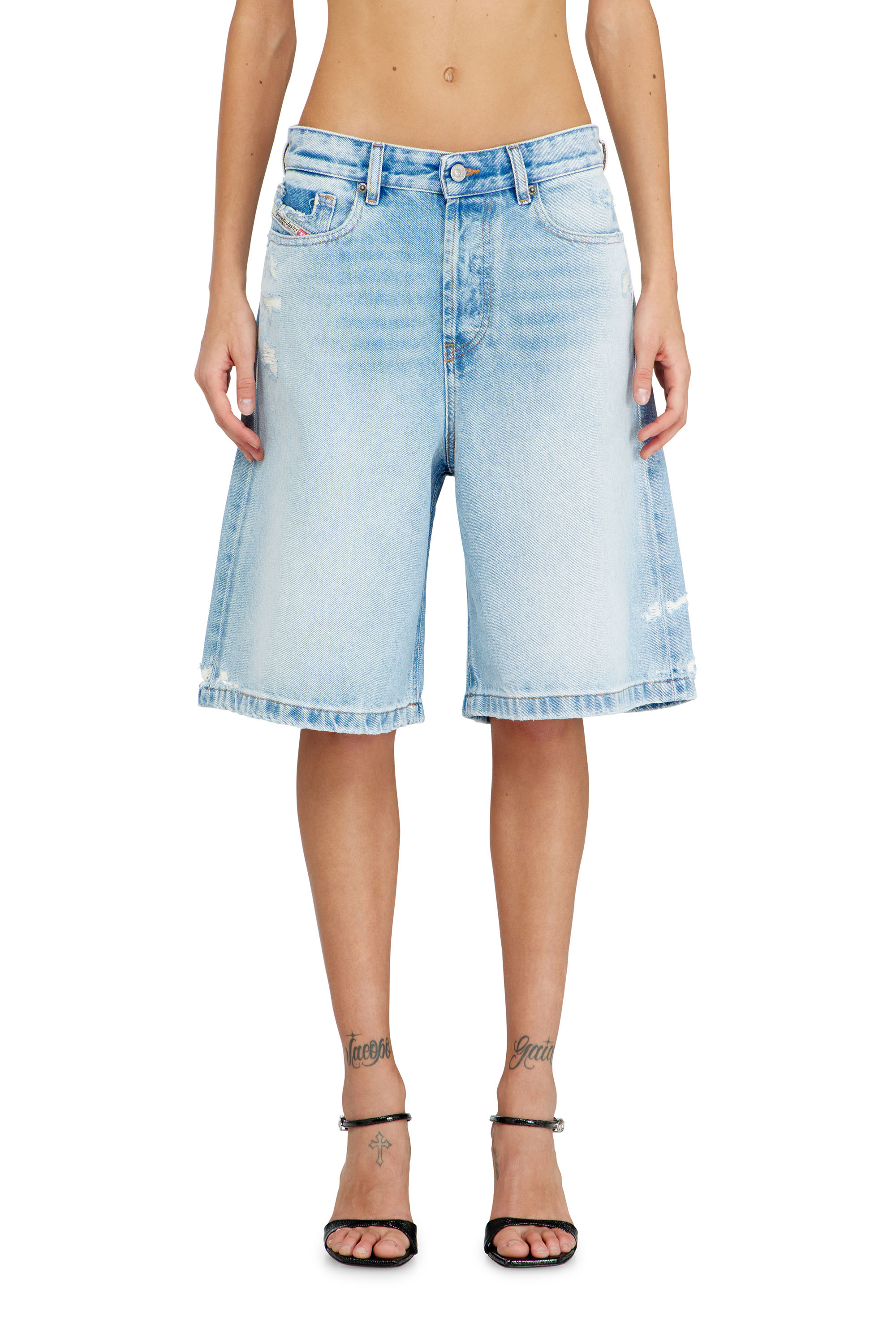 Diesel - DE-SIRE-SHORT, Damen Shorts aus Destroyed-Denim in null - 1