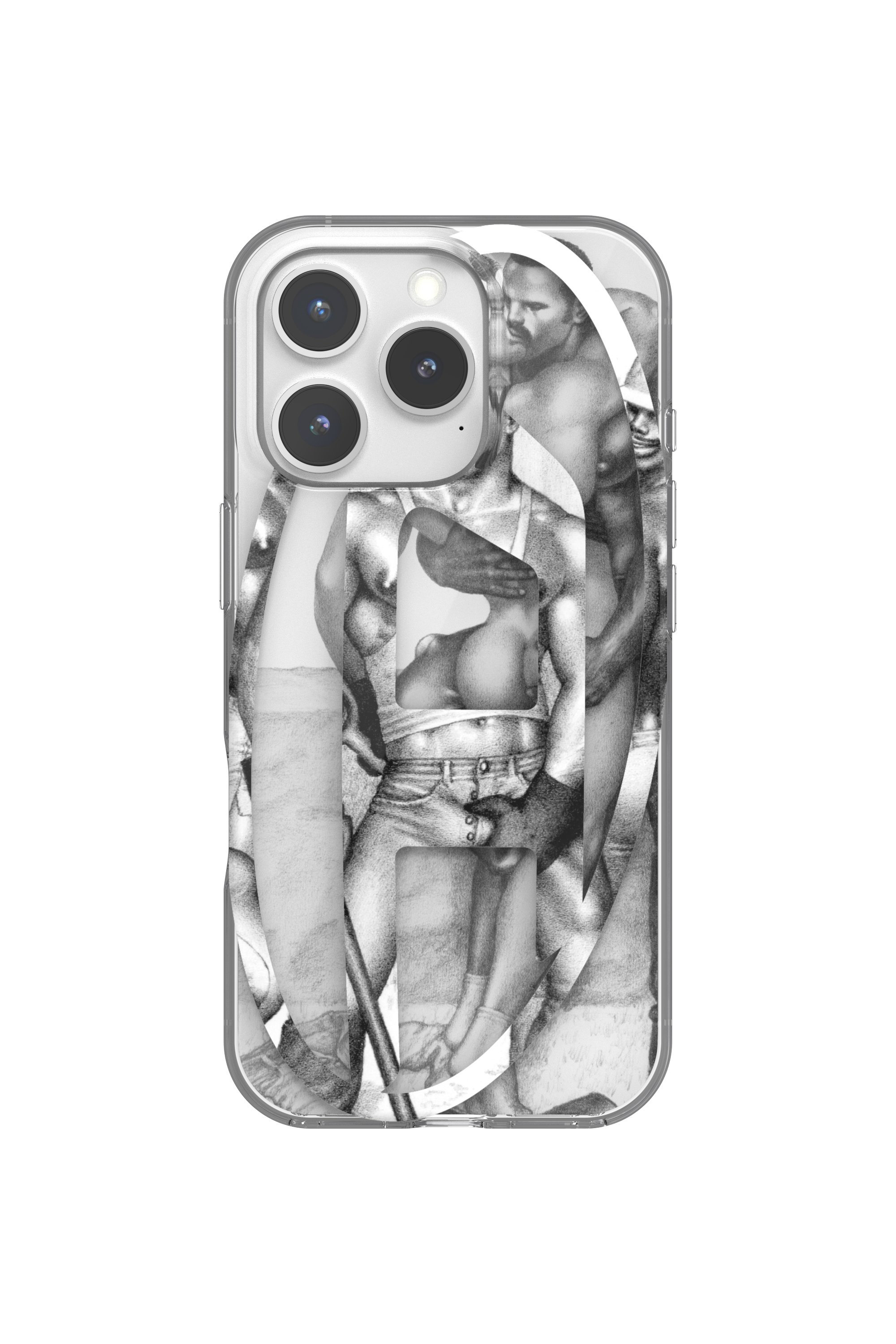 Diesel - 60388 DIESEL TOM OF FINLAND AOP CASE, Unisex ToFF Case iPhone 16 Pro in Grau - 4