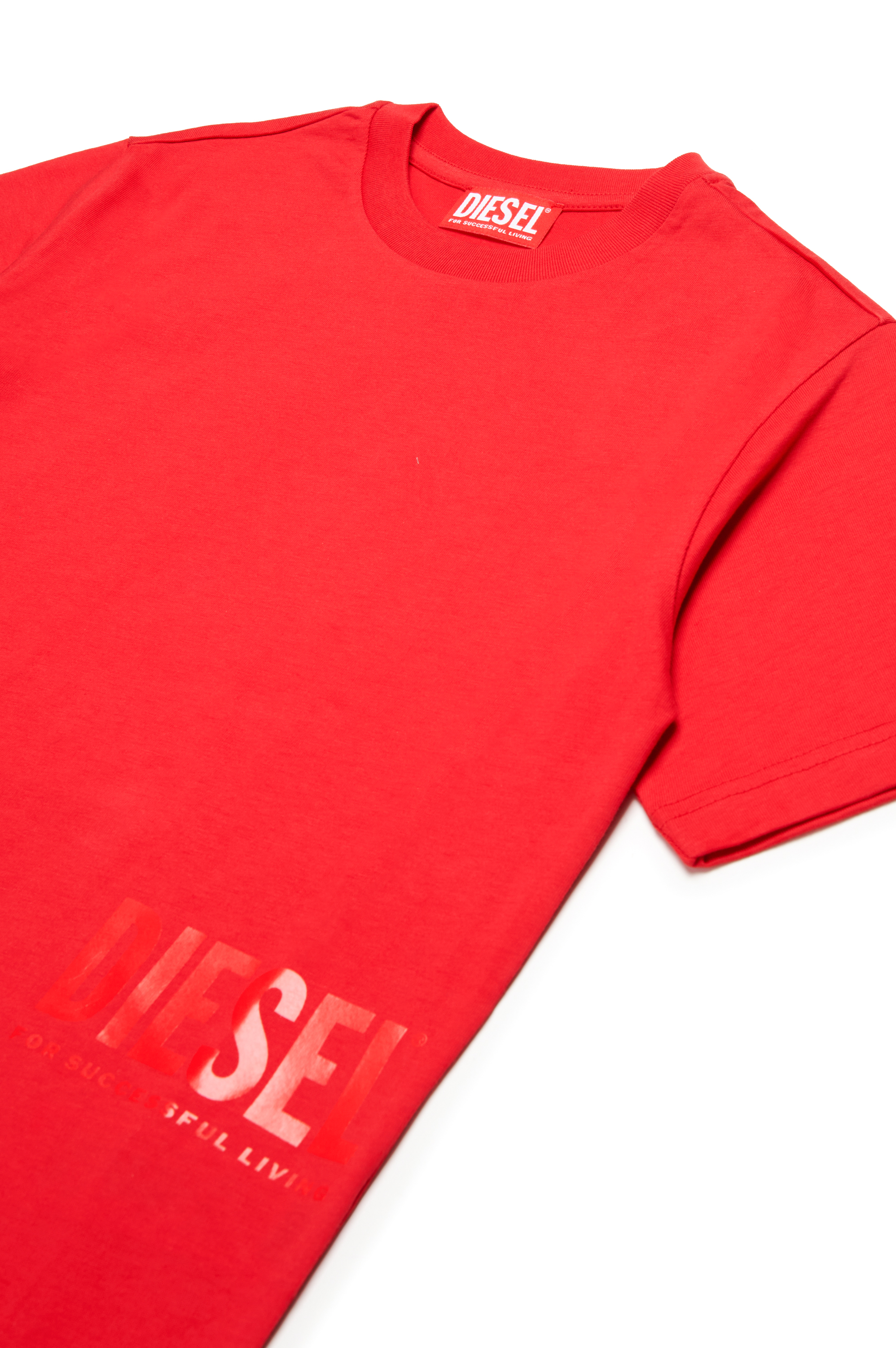 Diesel - MTFIND OVER, Man's T-shirt with Biscotto logo in Red - 3