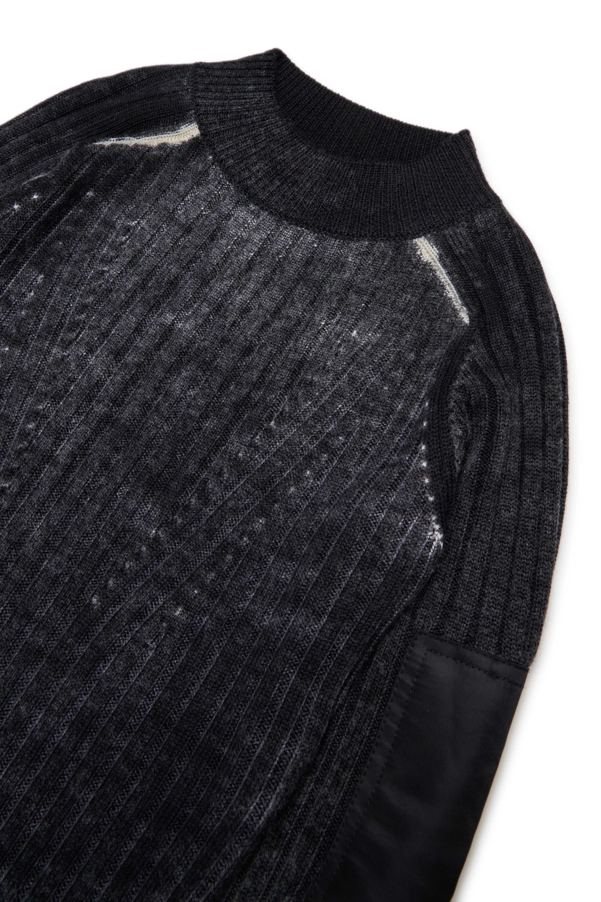 Diesel - DMARTISTA, Damen Wollkleid mit Nylon-Patches in Schwarz - 3