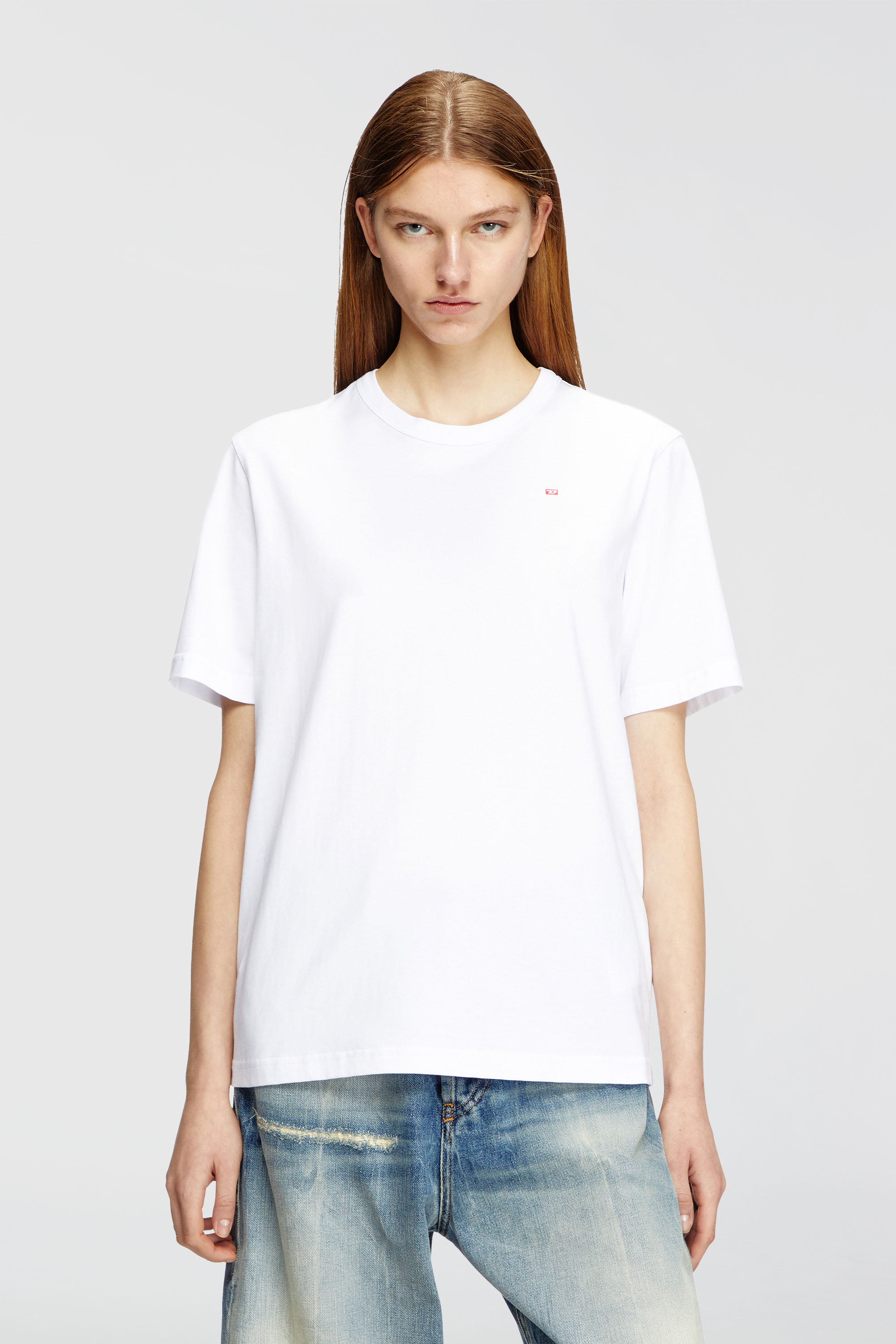 Diesel - T-ADJUST-MICRODIV, Unisex T-Shirt mit gesticktem Mikro-Logo in Wei&szlig; - 5