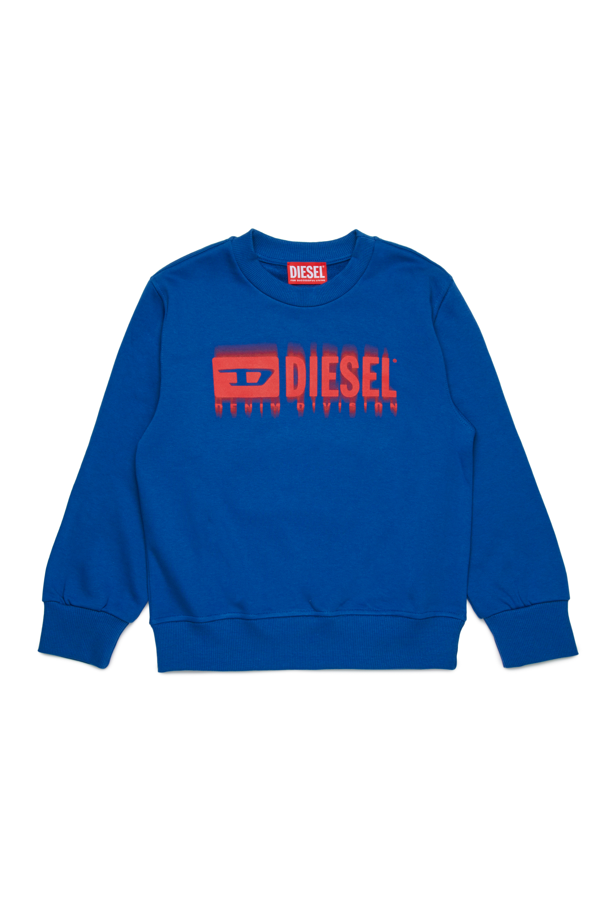 Diesel - SGINNL8 OVER, Herren Sweatshirt mit verschmiertem Logo in Blau - Image 1