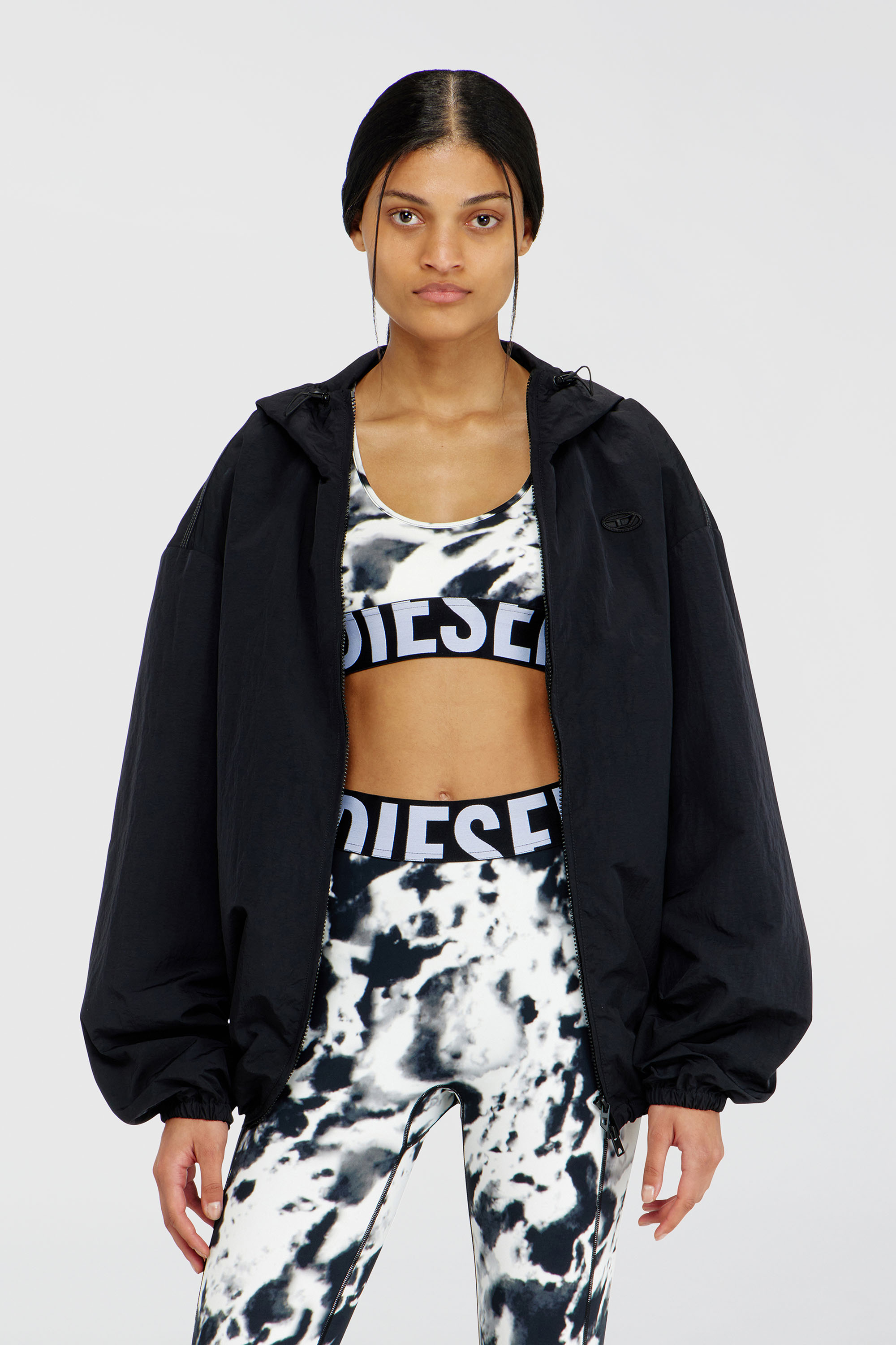 Diesel - ALLISON-D-POP, Damen Sport-BH aus bedruckter Mikrofaser in Weiss/Schwarz - 5