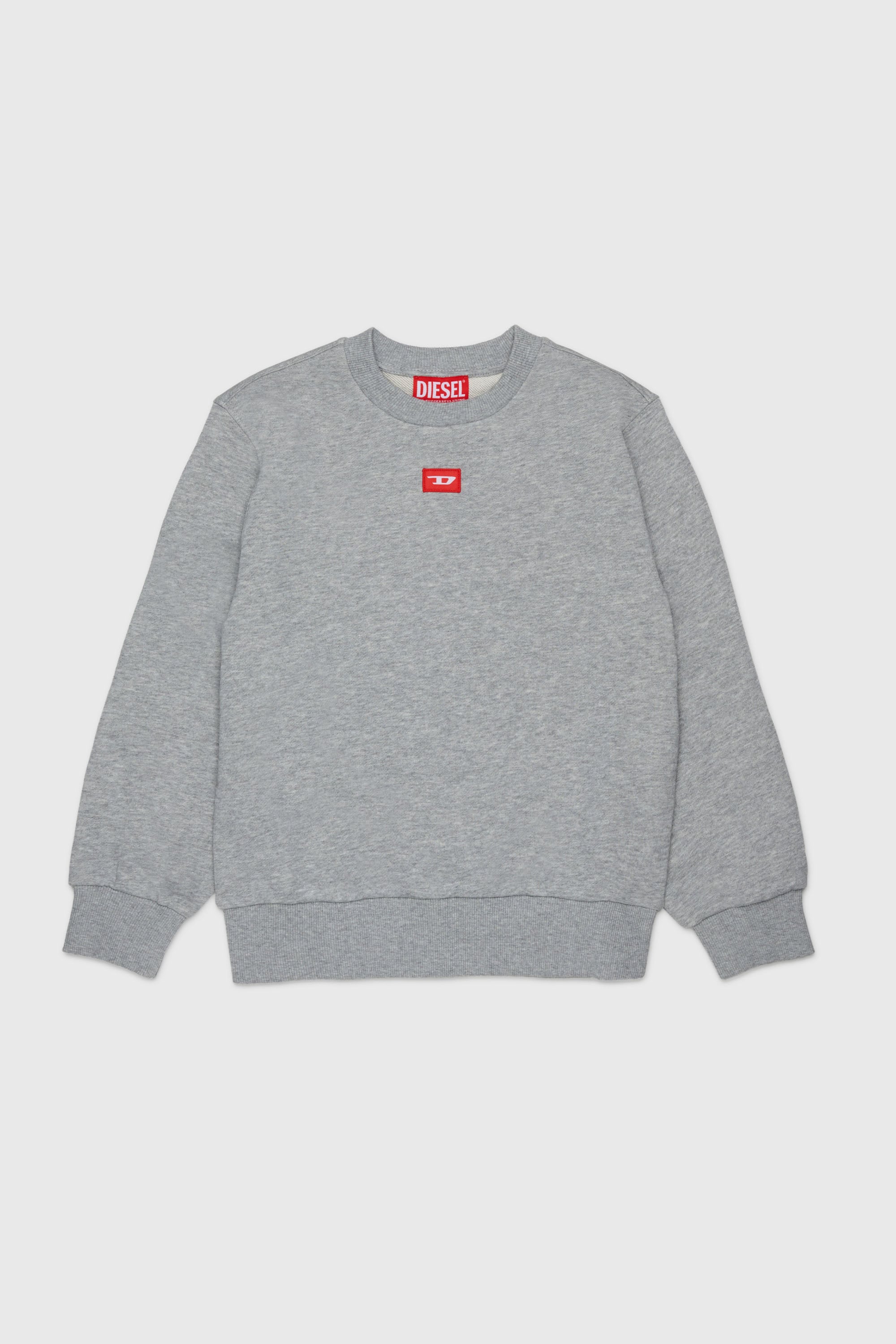 Diesel - SXGIN OVER, Unisex Sweatshirt mit kleinem Logo-Aufn&auml;her in Grau - 1