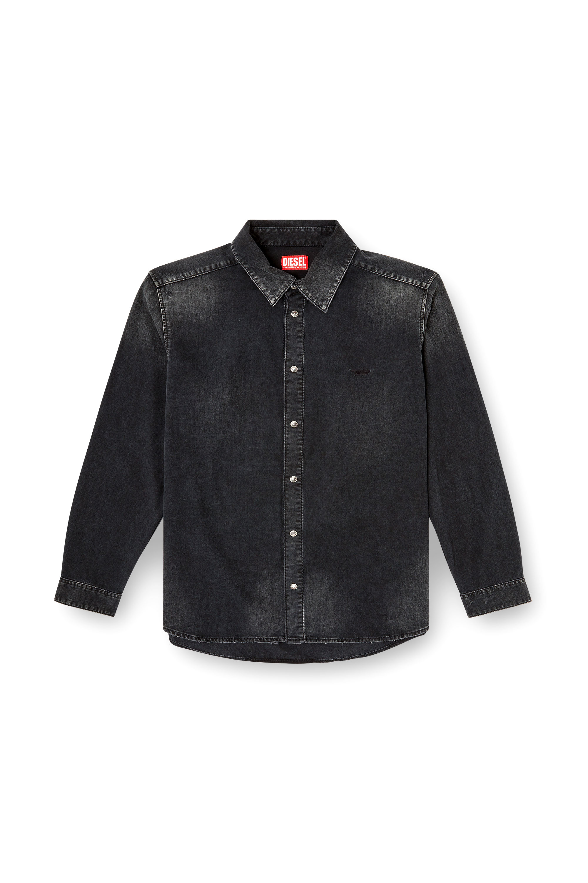 Diesel - D-SIMPLY, Herren Lang&auml;rmeliges Denimhemd in Schwarz - 3