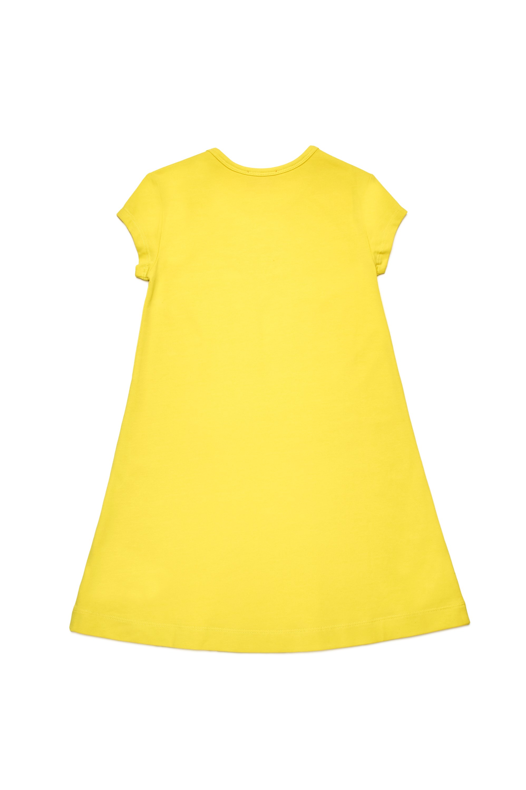 Diesel - DANGIELAM, Woman's T-shirt dress with cut-out Oval D logo in Yellow - 2