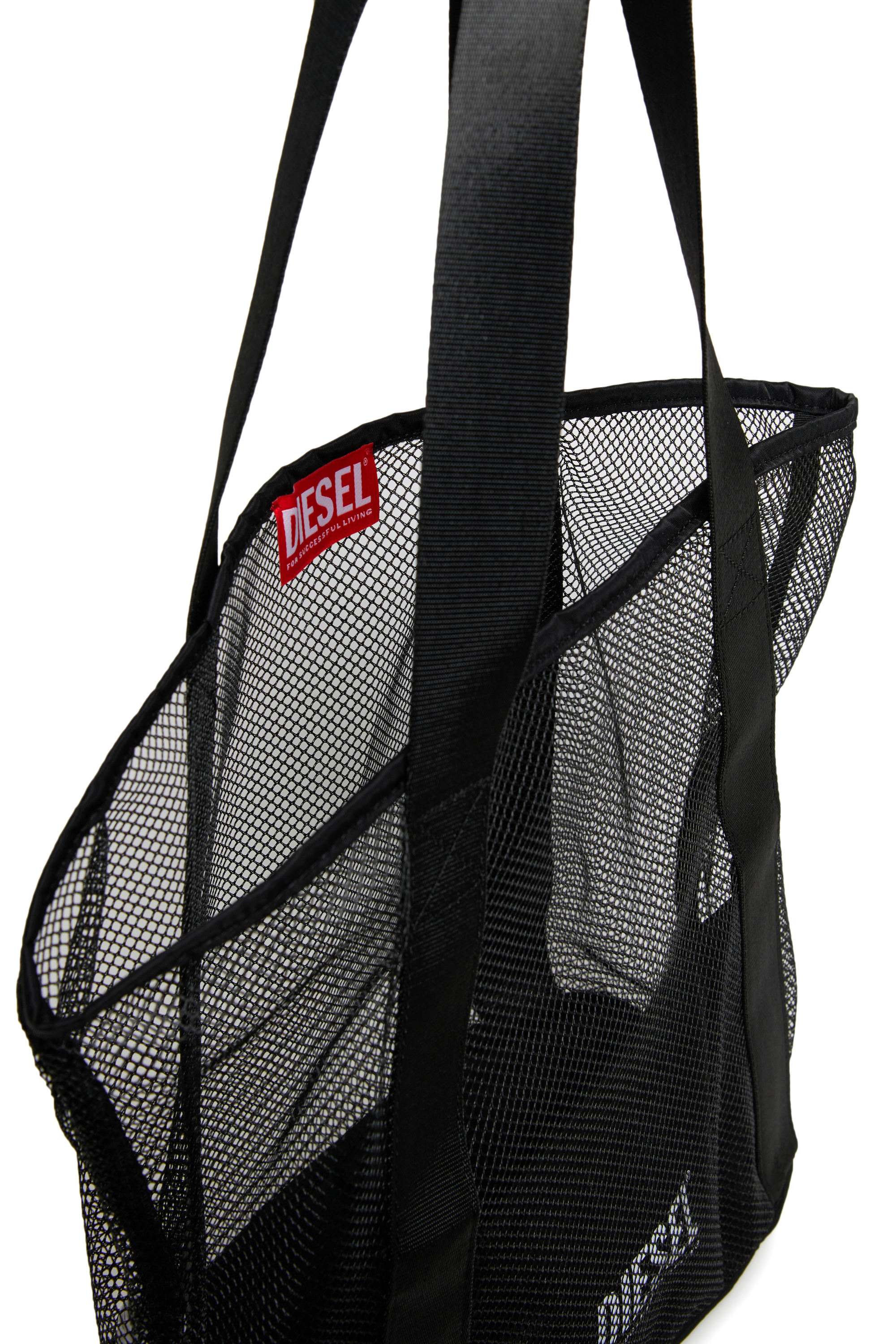 Diesel - WAPYS, Damen WAPYS-Tote-Bag aus Nylon-Mesh in Schwarz - 4