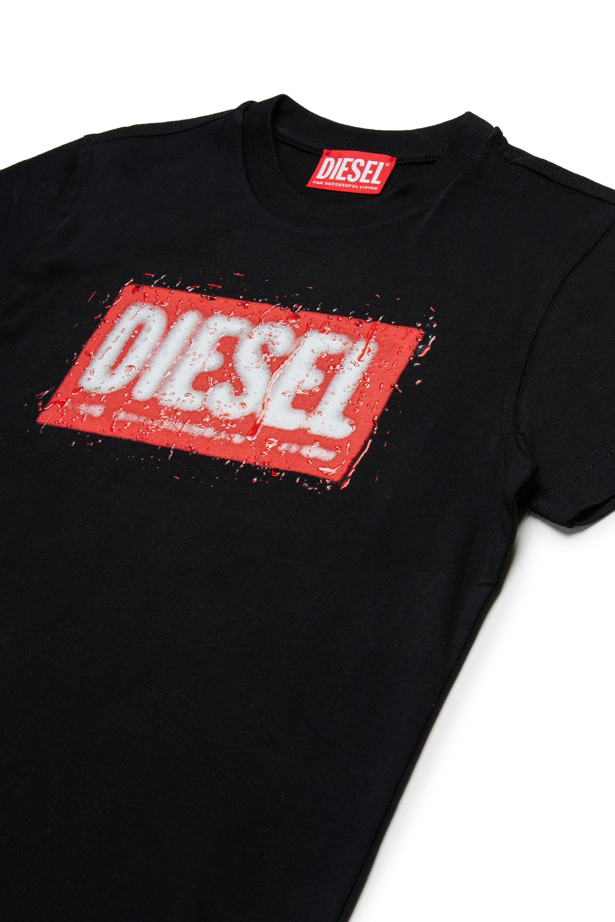 Diesel - TADJUSTQ10, Herren T-Shirt aus Baumwolle mit Logodruck in Schwarz - 3