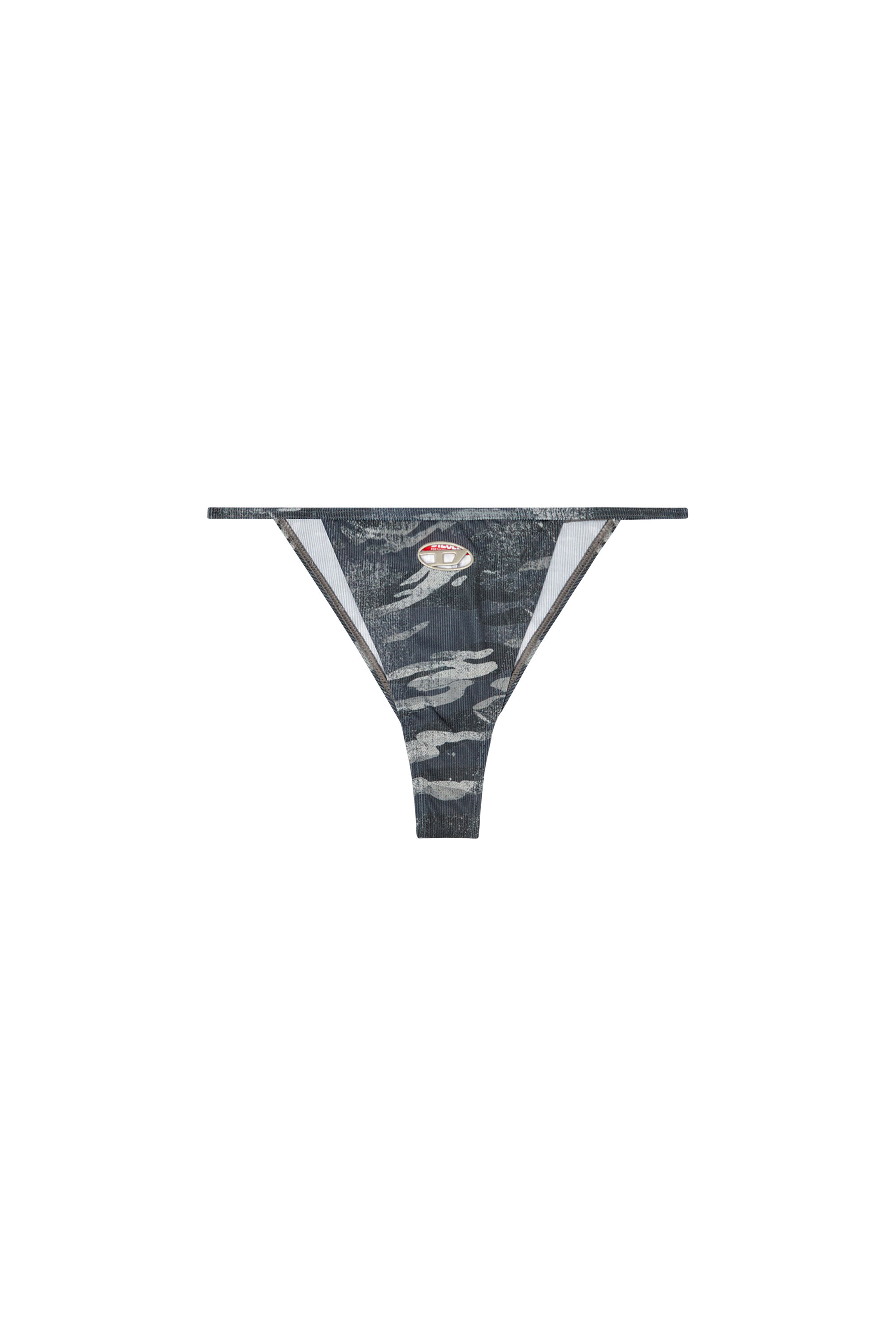 Diesel - CAMILLE-UTLT, Damen Camo-Bikini-Hose mit ausgeschnittenem Logo in Schwarz - 4