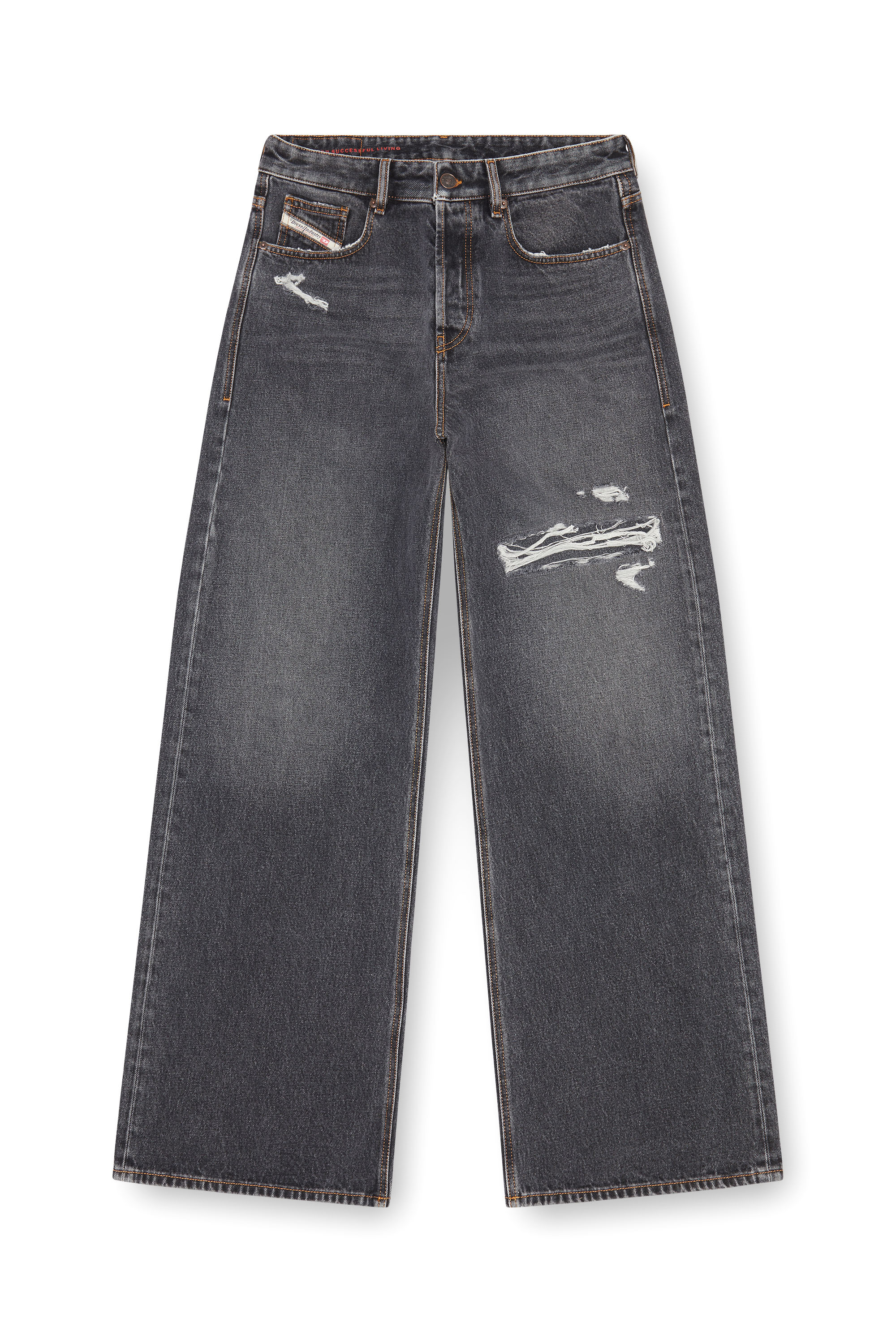 Diesel - Herren Relaxed Jeans D-Rise 007F6, Schwarz/Dunkelgrau - 3
