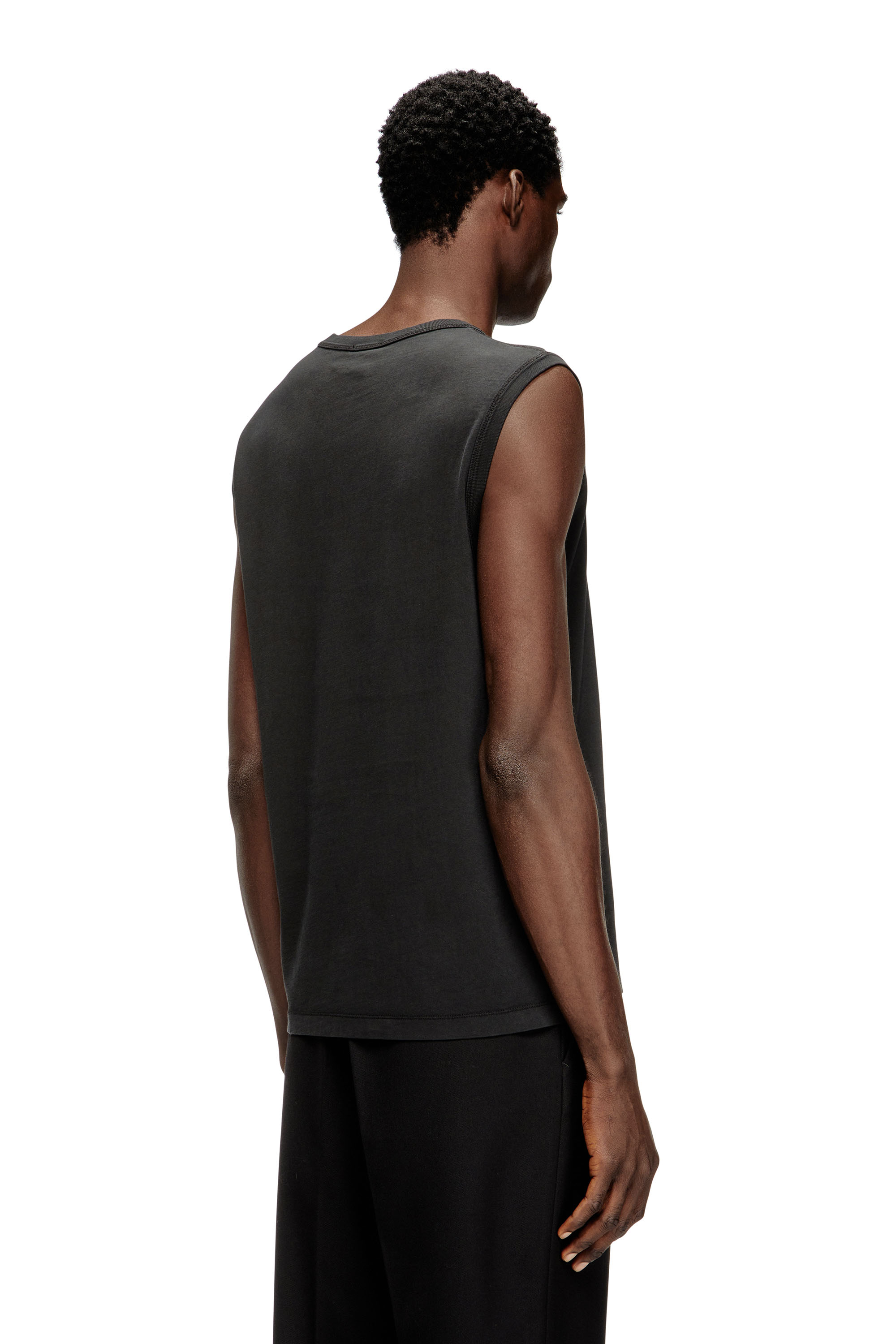 Diesel - T-BISCO-IOD, Herren Ärmelloses Baumwolltop mit metallischem Oval D in Schwarz - 4