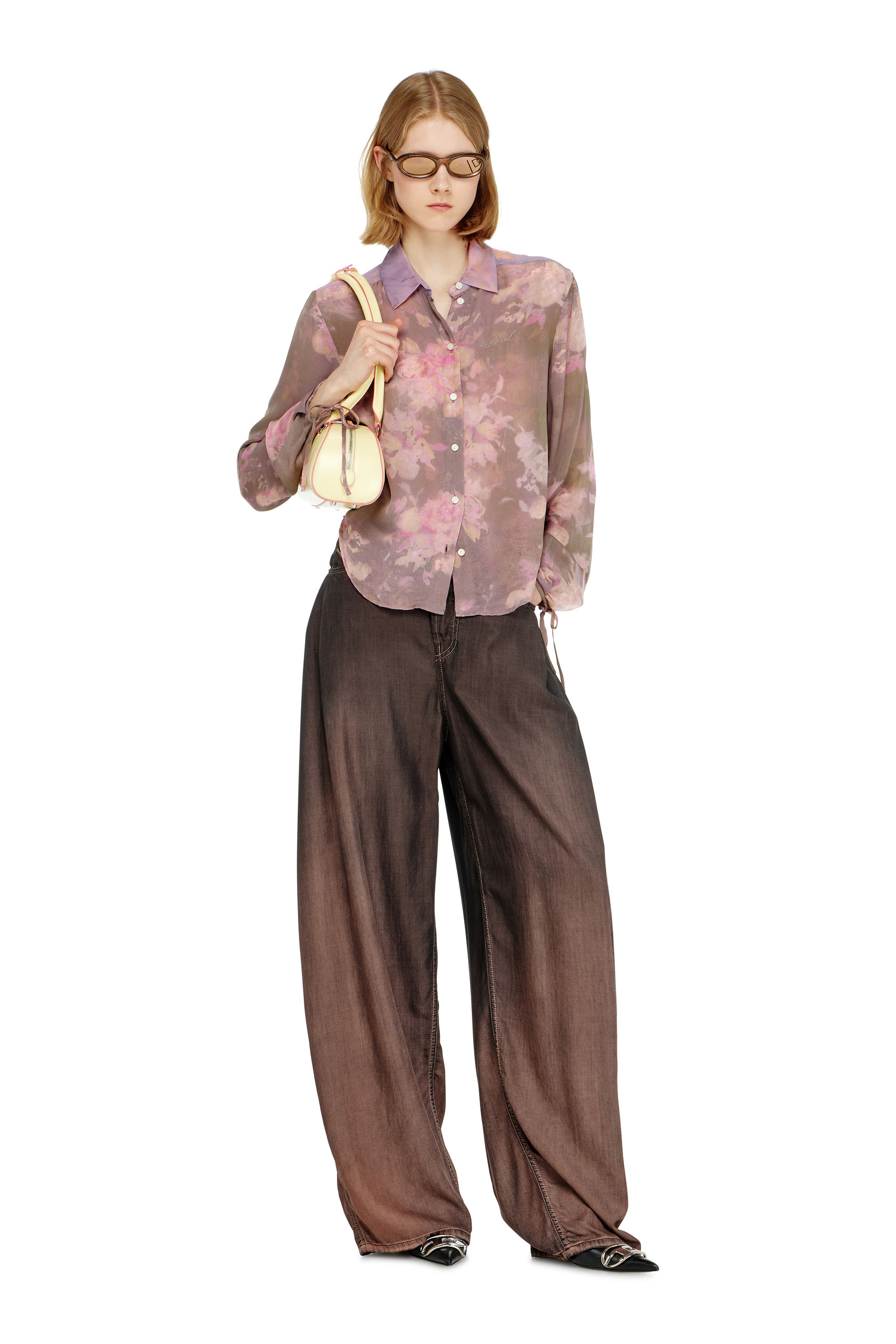 Diesel - C-LEVER, Damen Chiffon-Bluse mit all-over Blumenprint in null - 2