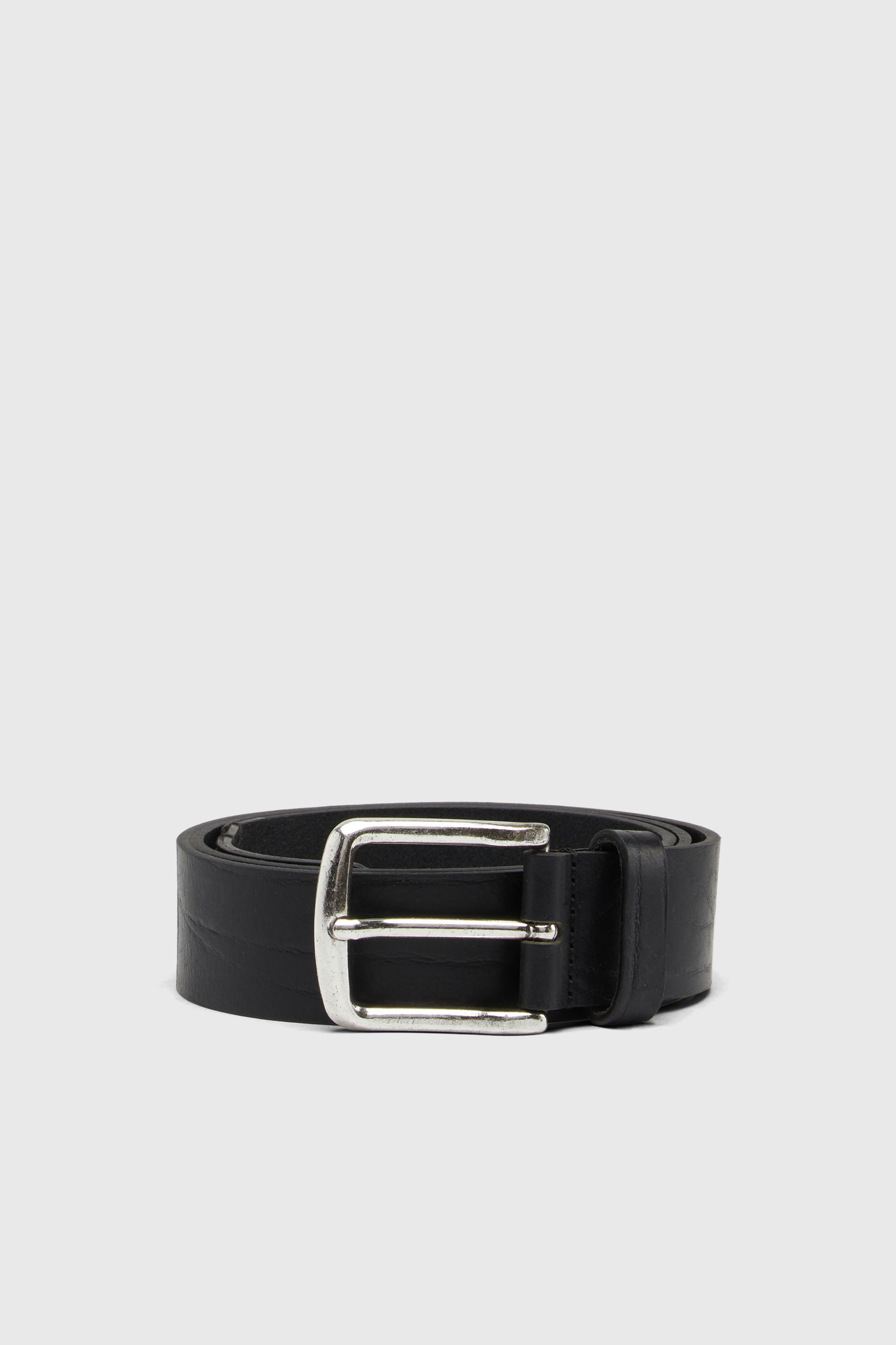 Diesel - B-LINE, Herren 3.9cm G&uuml;rtel aus behandeltem Leder mit Diesel-Logo in Schwarz - 1
