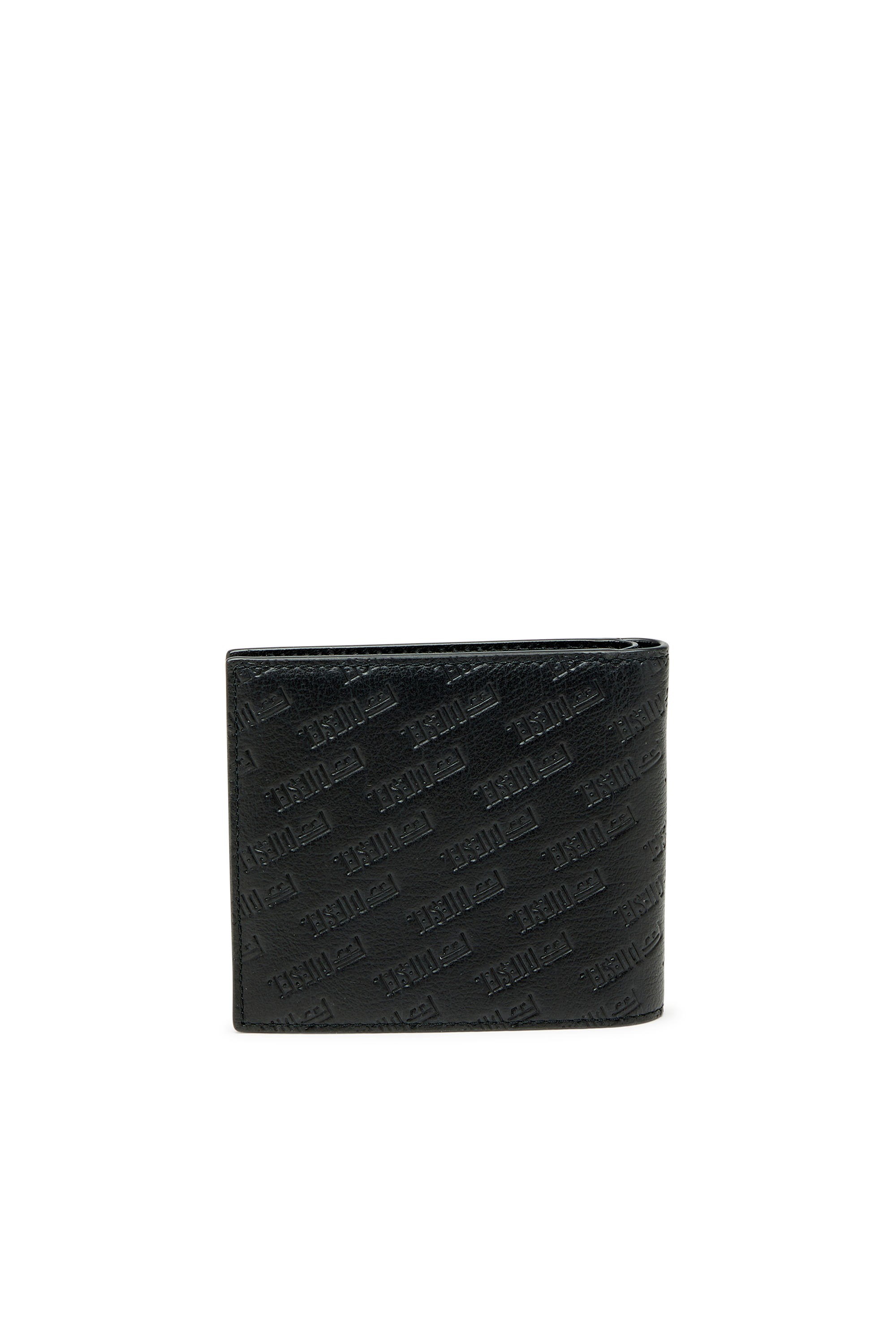 Diesel - MONOGRAM BI-FOLD COIN S 3D, Herren Leder-Bifold-Geldb&ouml;rse mit all-over gepr&auml;gtem Logo in Schwarz - 2