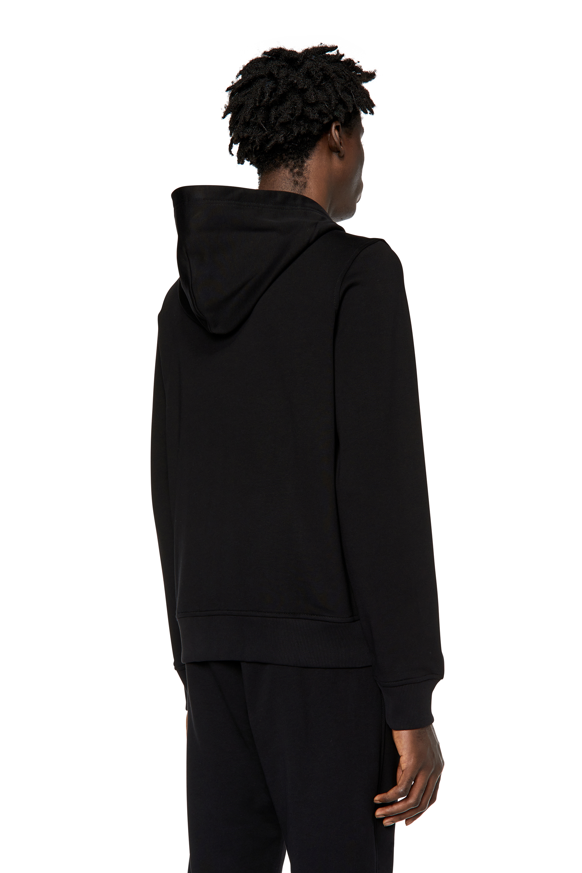 Diesel - S-GINN-HOOD-ZIP-DIV, Man Zip-up hoodie with logo embroidery in Black - Image 4