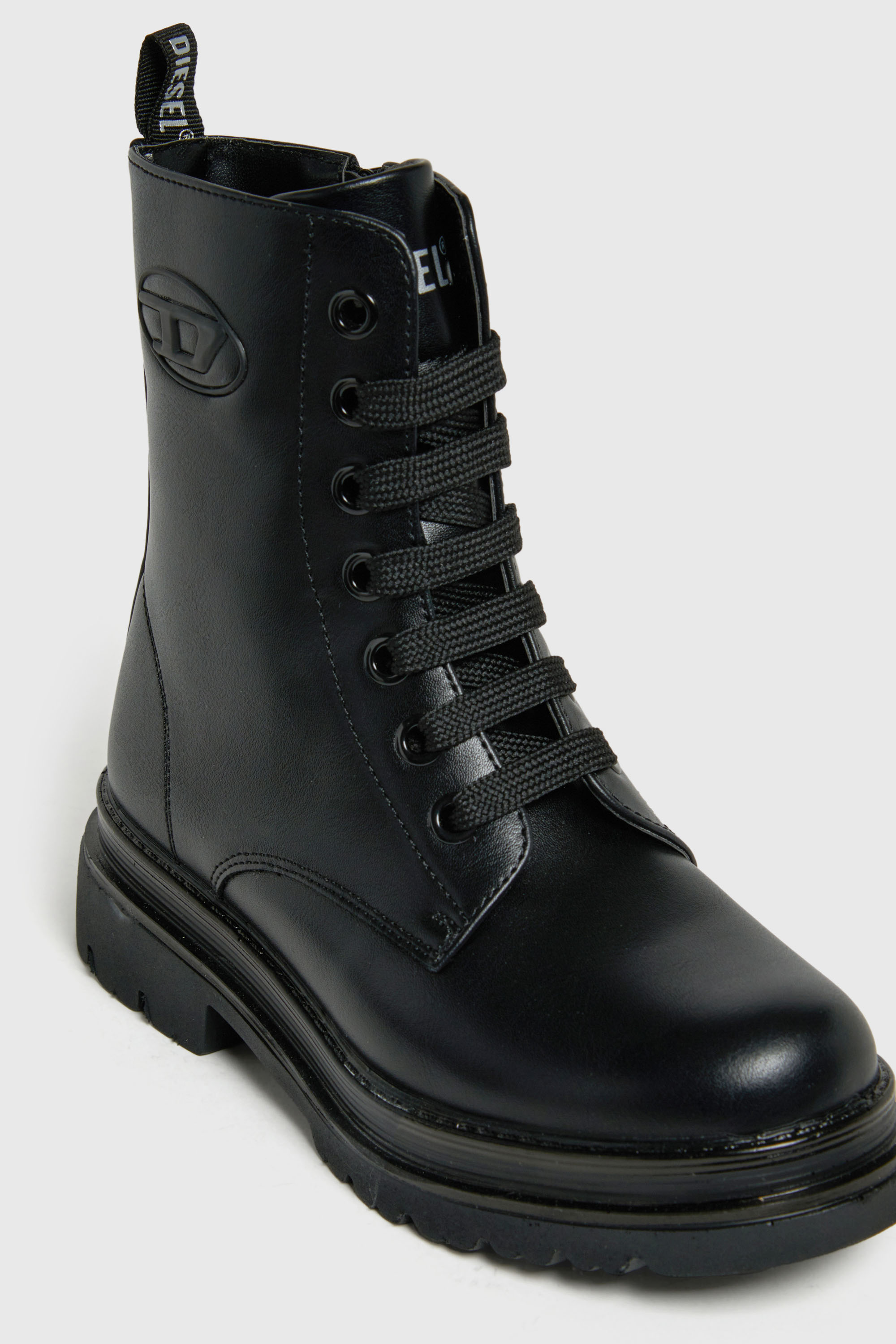 Diesel - D-ANFISTR-PU, Unisex D-Anfistr- Combat Boots mit gepr&auml;gtem Oval D Logo in Schwarz - 4