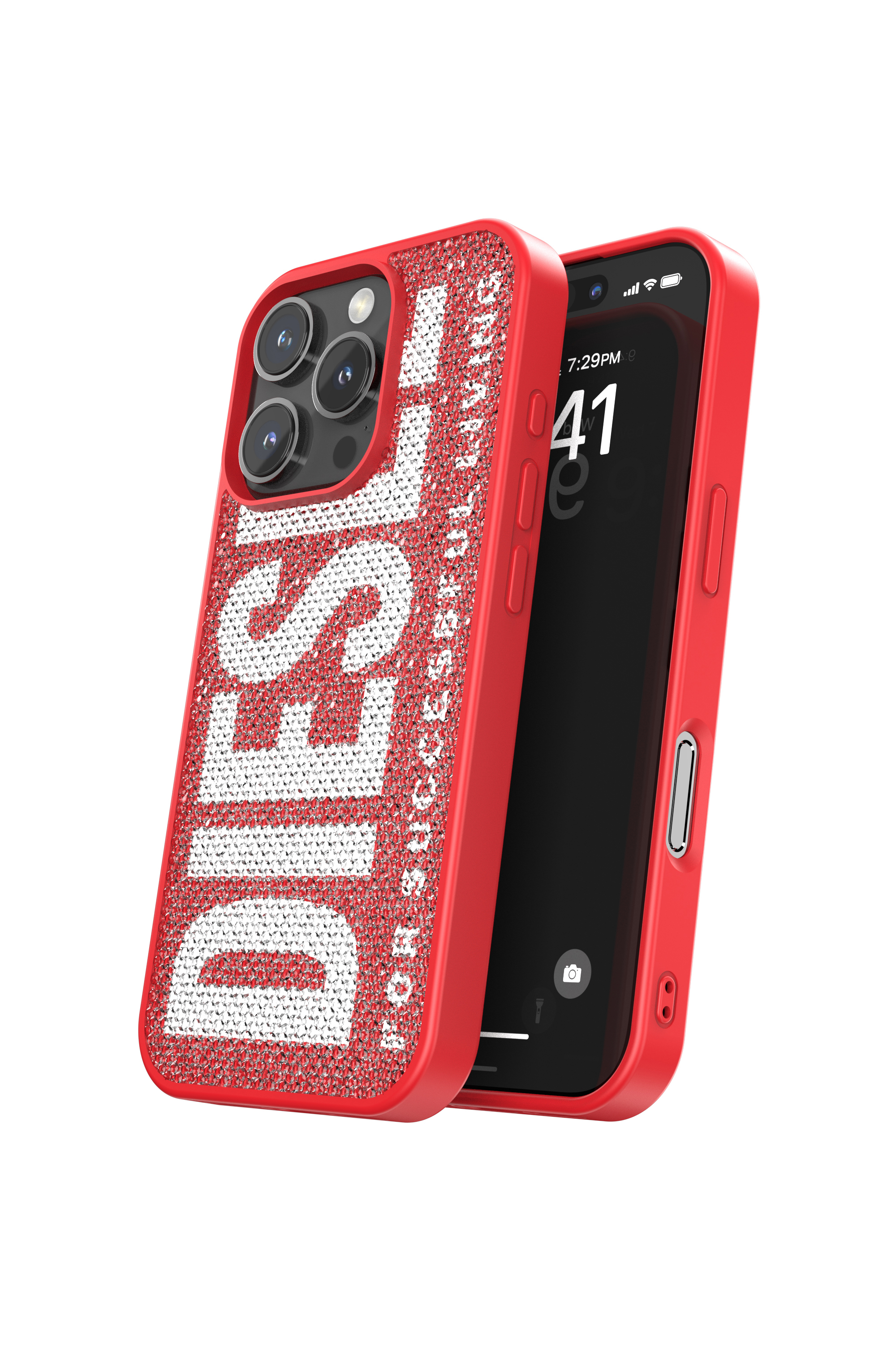 Diesel - 60188 MOULDED CASE, Unisex Swarovski Crystal Case for iP 16 Pro in Rot - 3