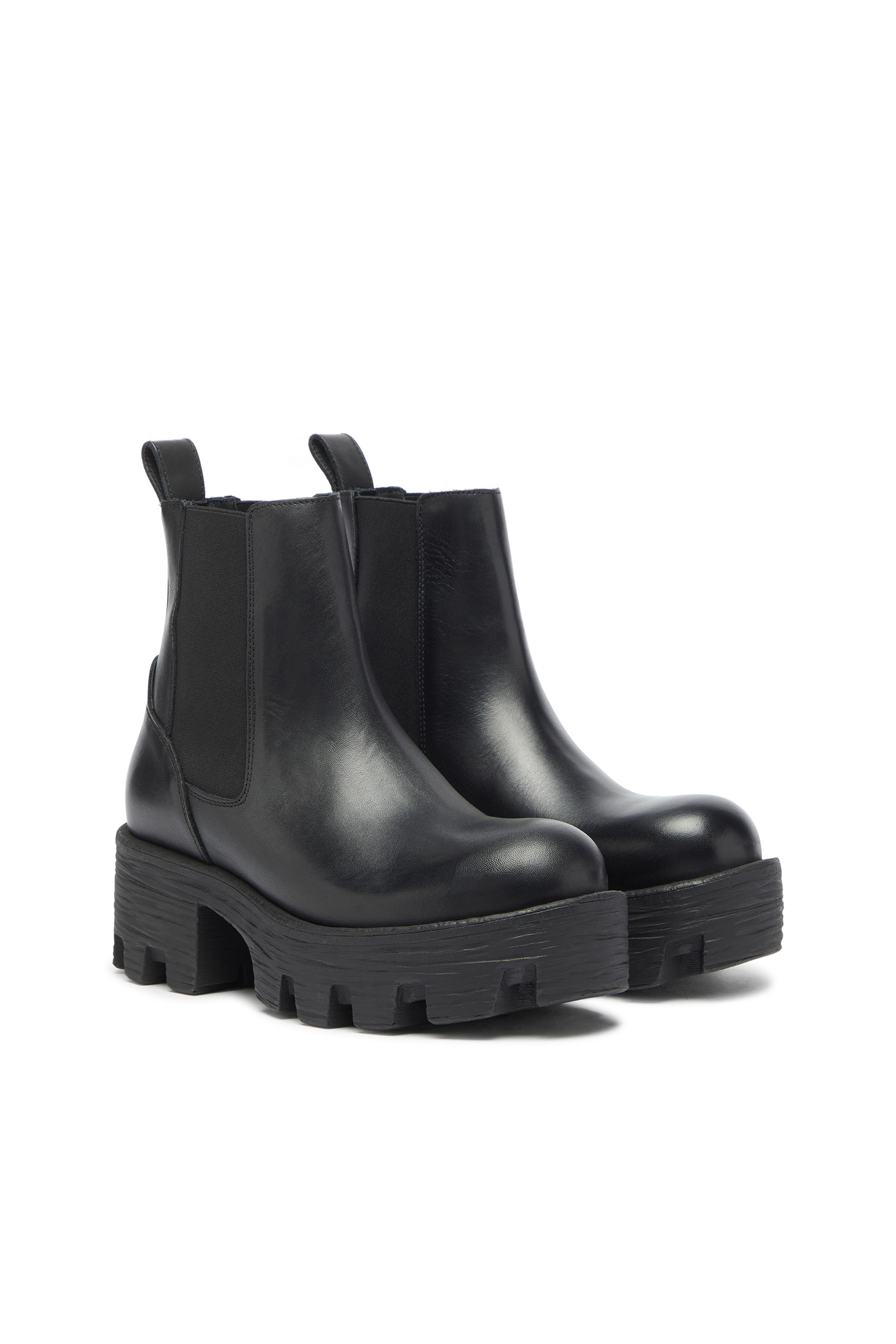 Diesel - D-HAMMER CHUNKY W, Damen D-Hammer - Chelsea Boots aus Leder mit Profilsohle in Schwarz - 2