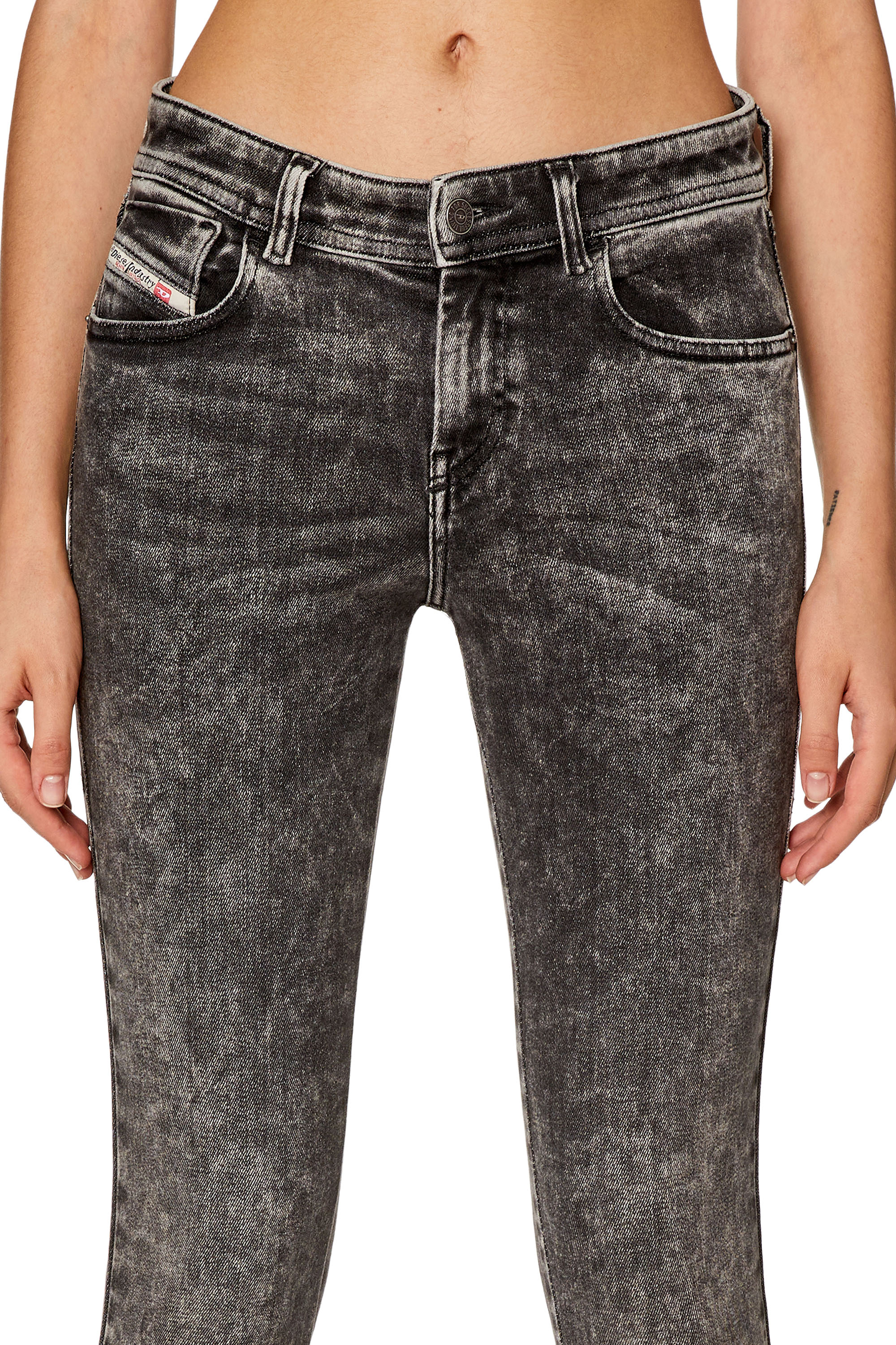Diesel - Super skinny Jeans 2017 Slandy 09F80, Black/Dark grey - Image 3