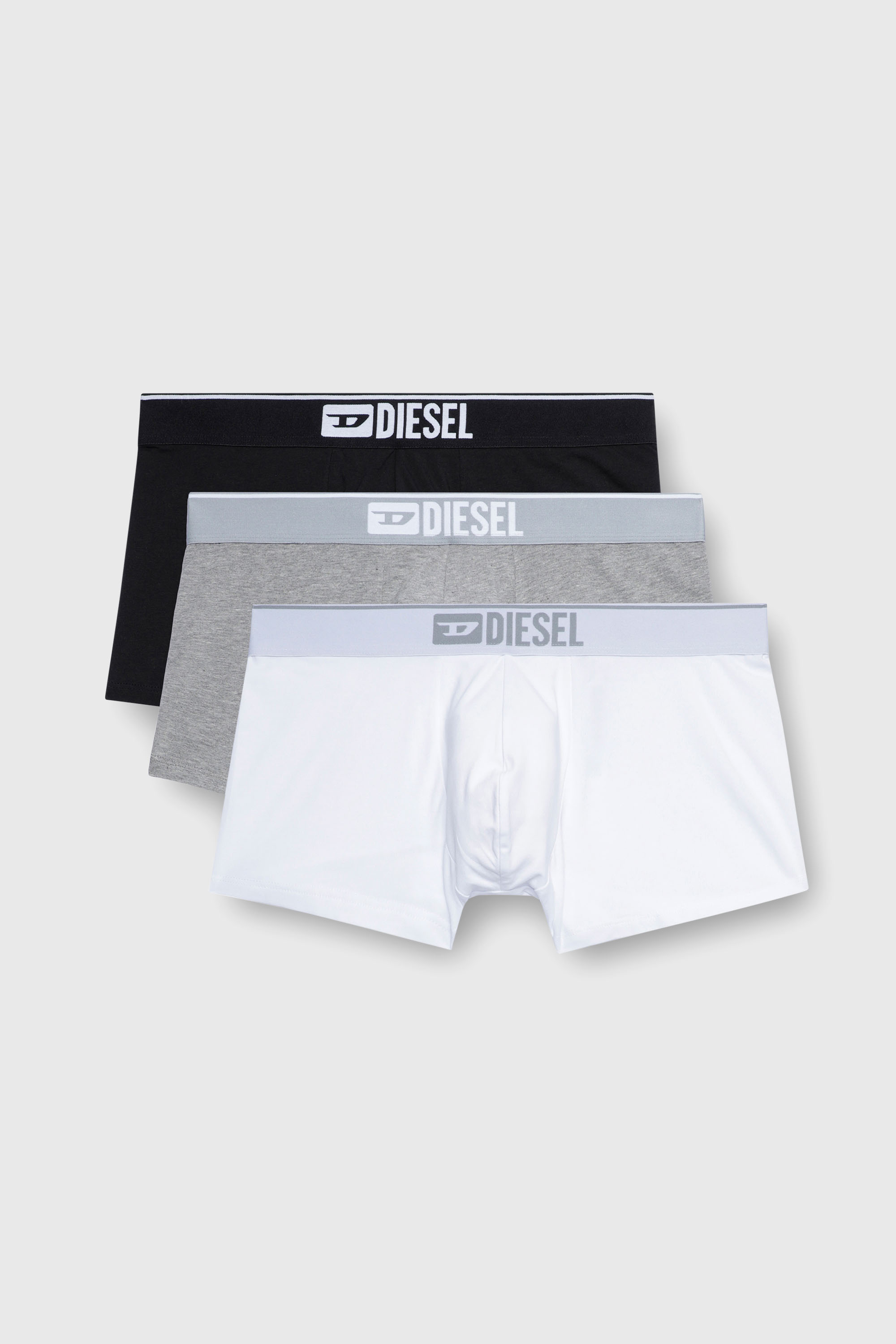 Diesel - UMBX-DAMIENTHREEPACK, Man's Three-pack of plain boxer briefs in White/Grey - 1