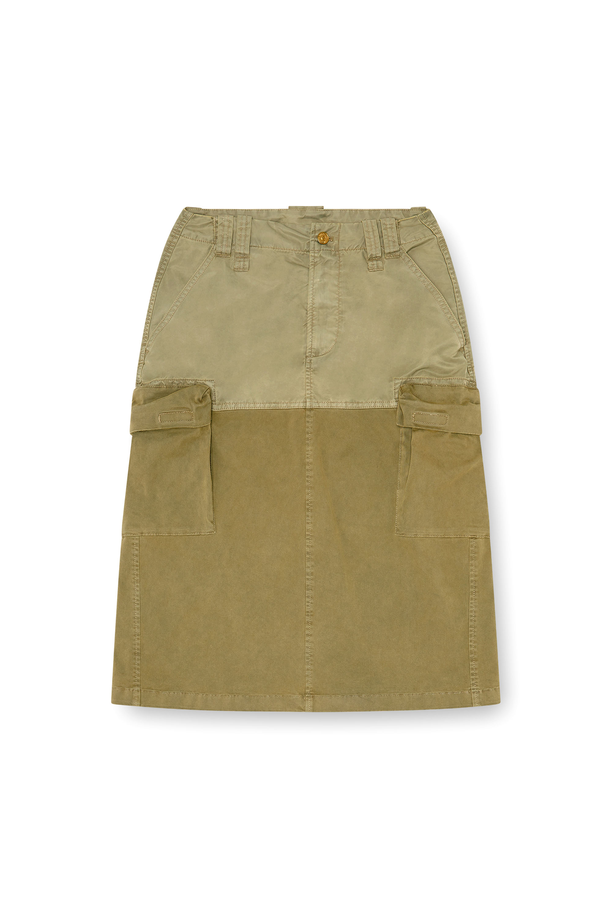 Diesel - O-DELE, Damen Cargo-Midirock aus Baumwolle und Nylon in null - 2